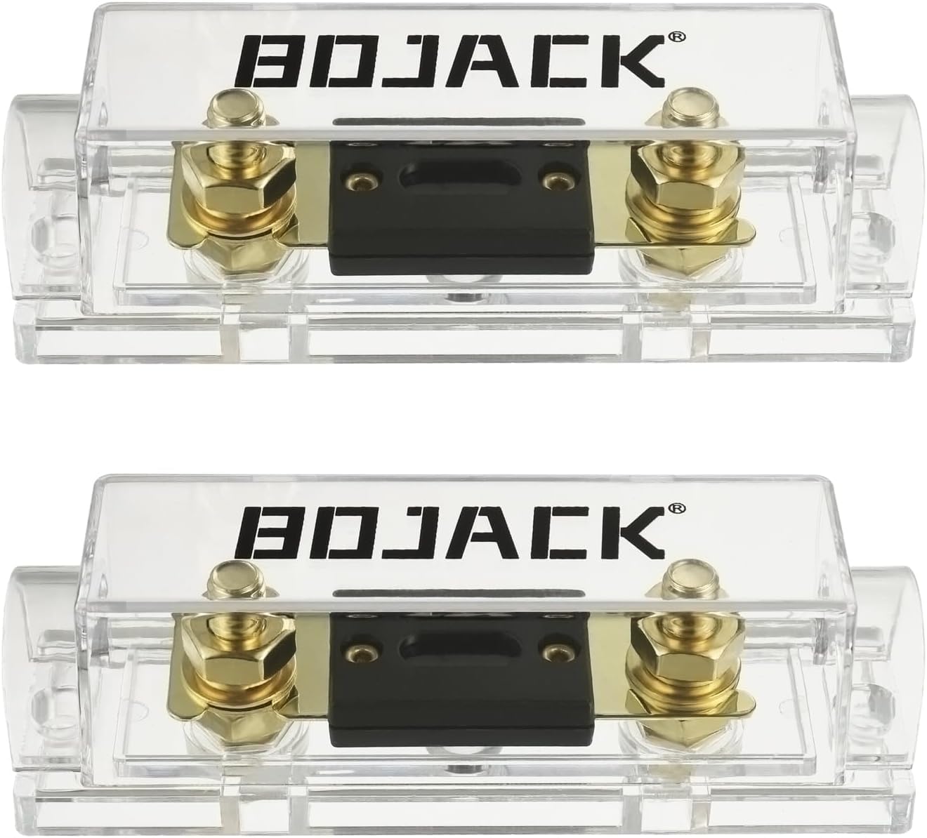 BOJACK 0/2/4 Gauge ANL Fuse Holder and 350 Amp ANL Fuses for 0 2 4 8 Gauge AWG Block, Automotive Fuse Holder 350A (Pack of 2)