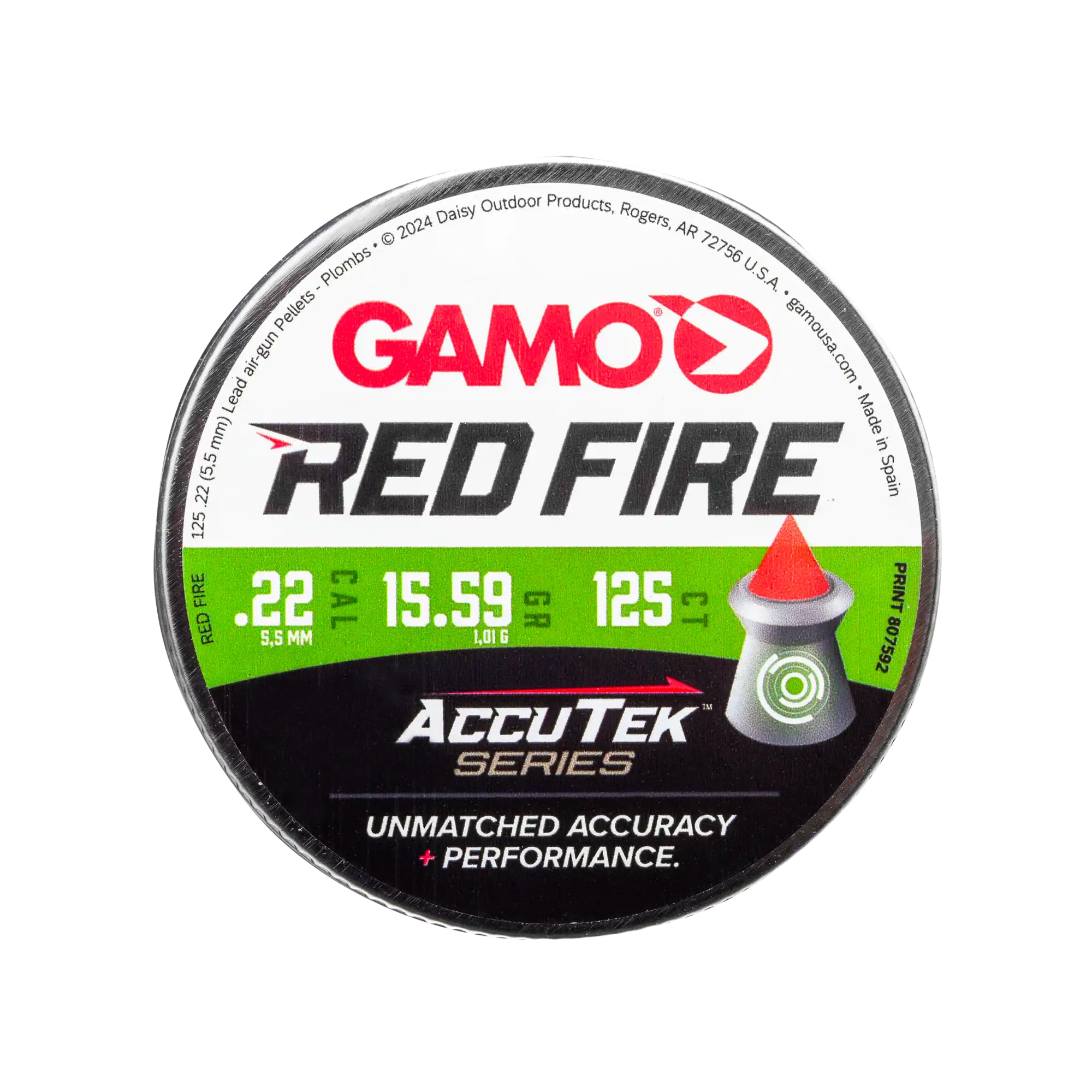 Gamo 632270454 Red Fire Pellets .22 Cal. Tins Of 125  Blister Pk