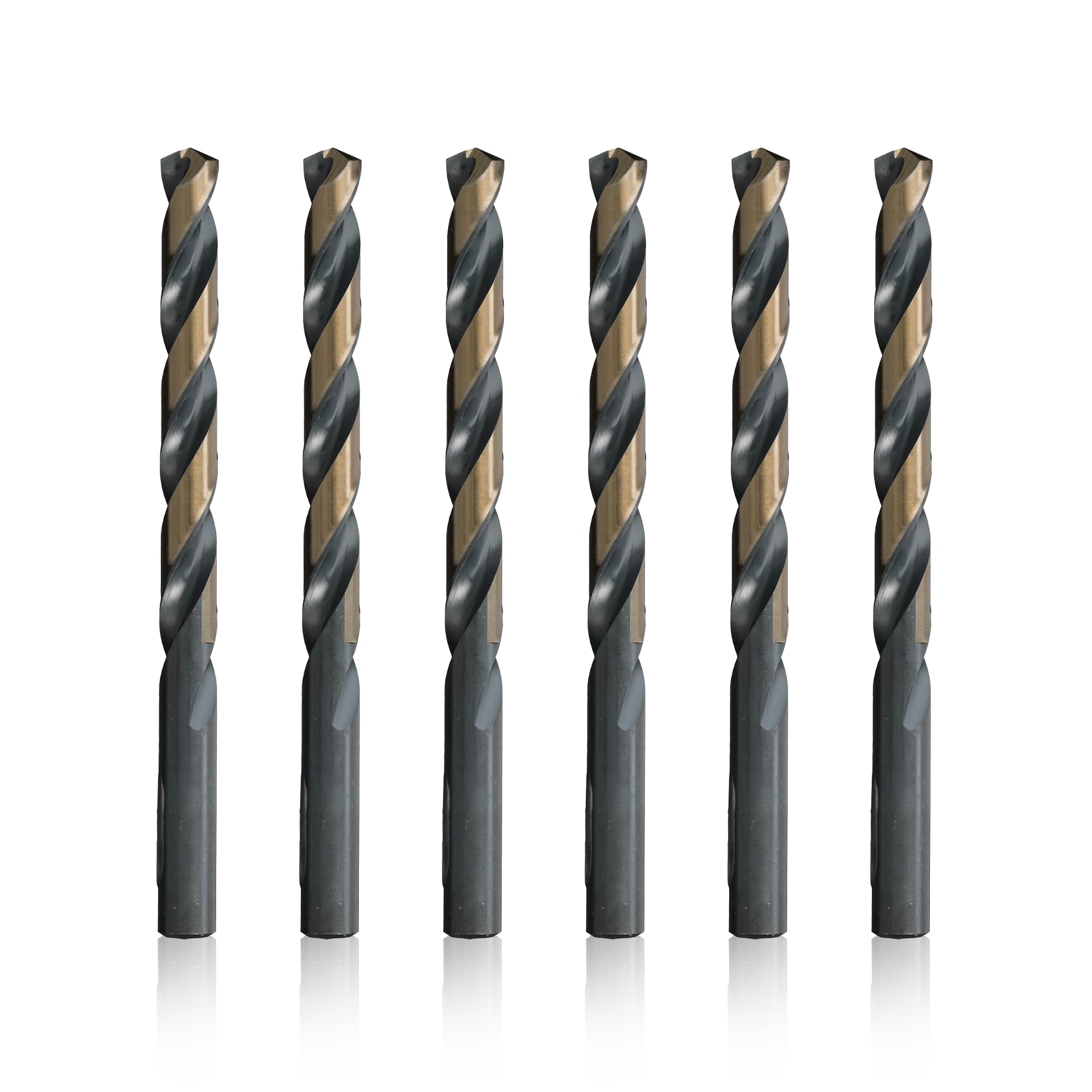 Drill America - KFD25/64P6 25/64" High Speed Steel Black & Gold KFD Split Point Drill Bit (Pack of 6), KFD Series