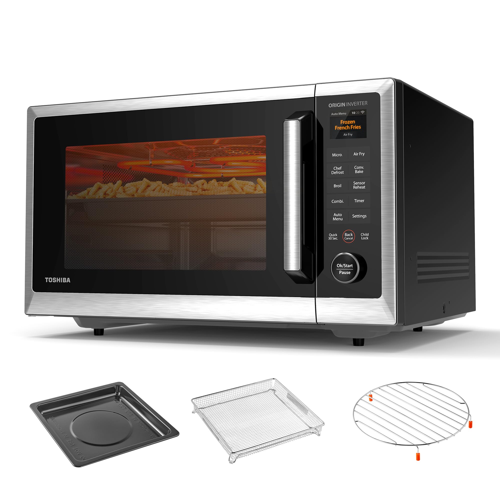 TOSHIBA OptiChef PRO MAX Air Fryer Combo Microwave Oven, 1.3 Cu.Ft, 1100W