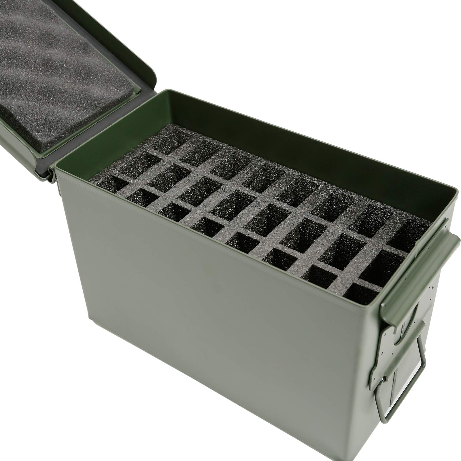 Aolamegs 24 Magazine Holder .50 Cal Ammo Can Foam (Pre-Cut, Military Grade Foam)- 24 Pistol Magazine Foam Insert for Ammunition Box (M2A1) - Replaces Gun Clip Pouch, Not Included Metal Box