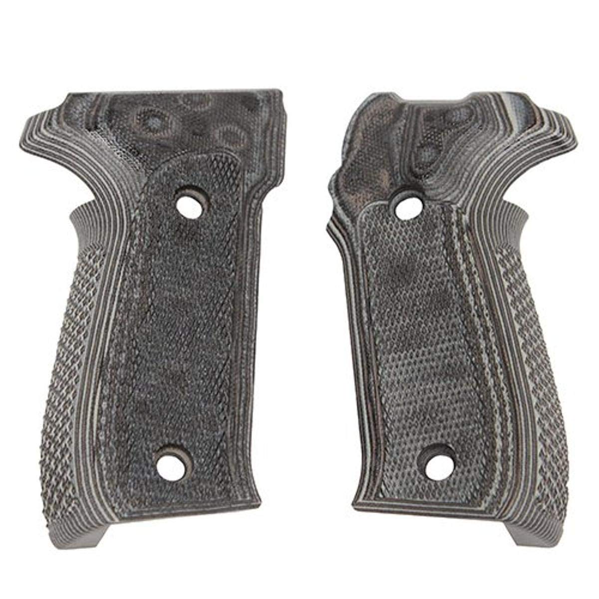 Hogue 26177BLKGRY Sig Sauer P226 Da Sa Checkered G10 Gmascus Black/Gray