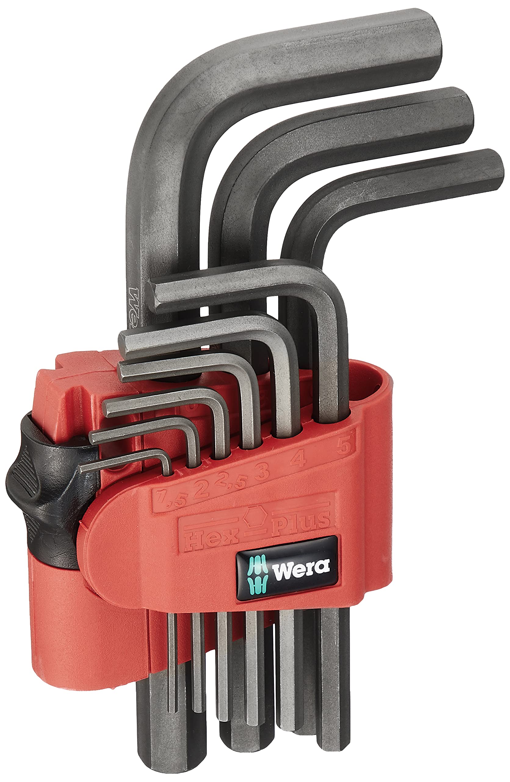 WERA 05021737001 950/9 Hex-Plus 7 L-Key Set, Metric, BlackLaser, 9 Pieces