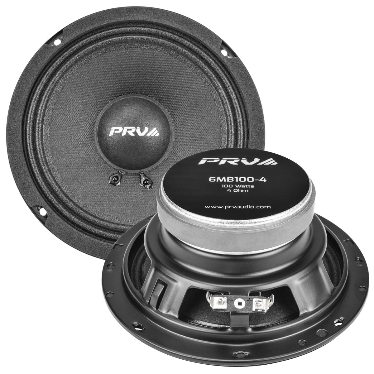 PRV AUDIO 6.5 Inch Car Speakers 200 Watts 4 Ohm, 6MB100-4 Factory Replacement Car Door Speakers (Pair) Shallow Profile