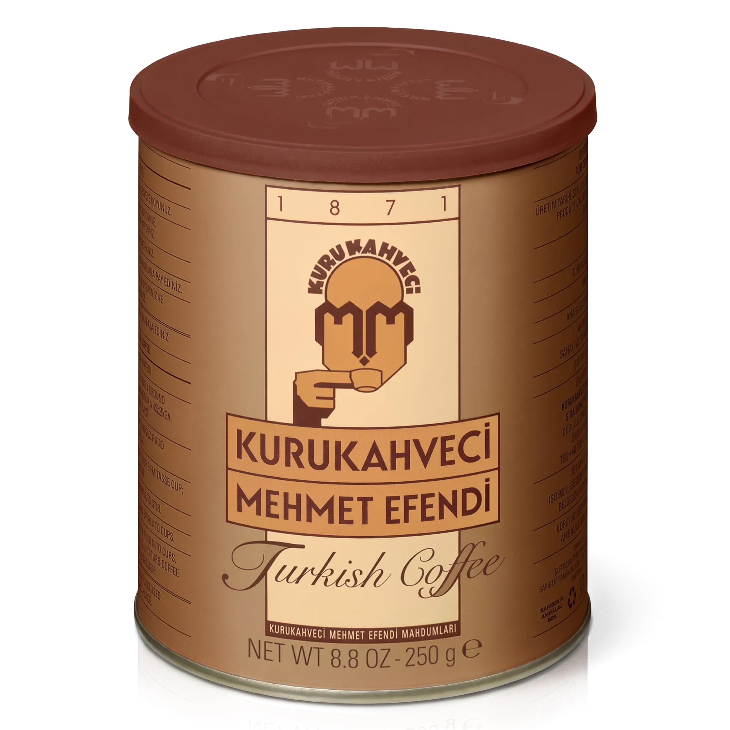 Kurukahveci Mehmet Efendi Turkish Coffee, Medium Roast for Cezve, 8.8 oz