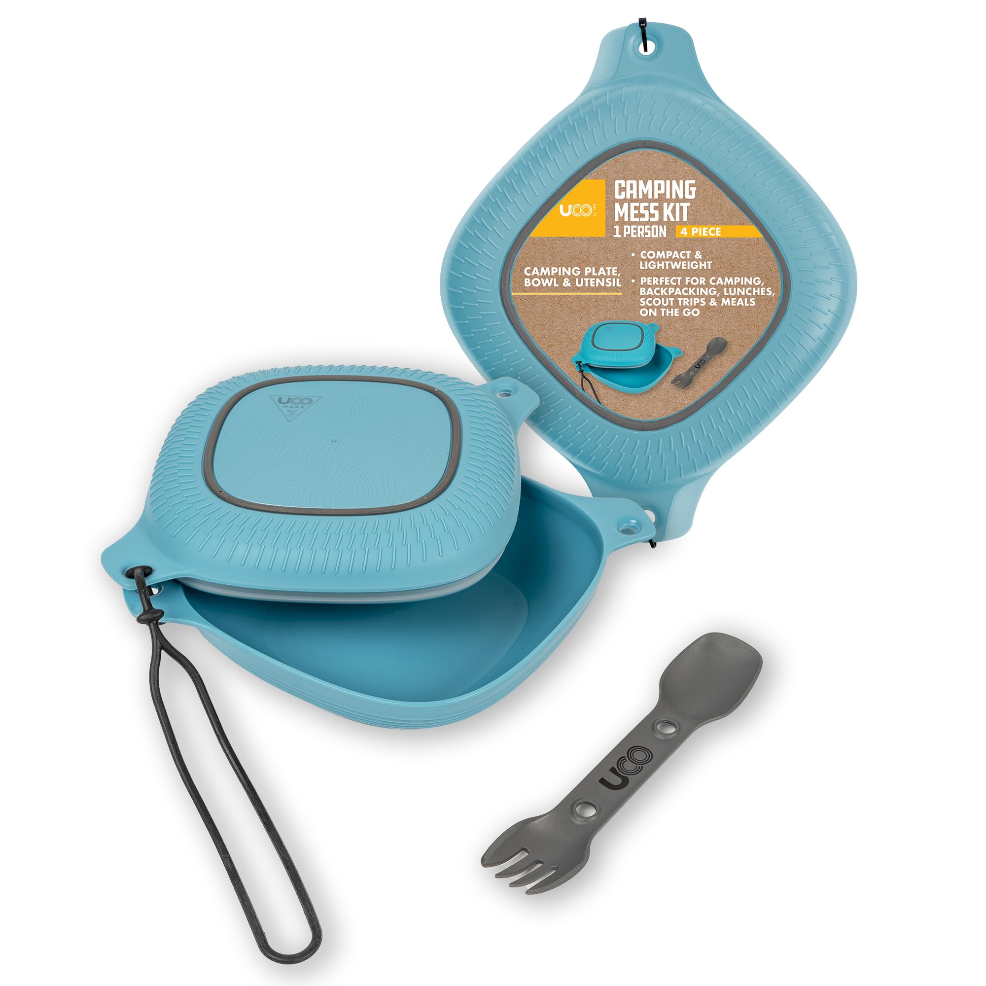 UCO 4-Piece Camping Mess Kit, Blue, Nylon