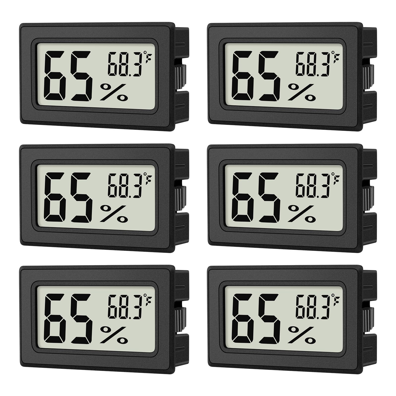 ANFBYOH 6-Pack Mini Hygrometer Indoor Humidity Meter Digital Thermometer