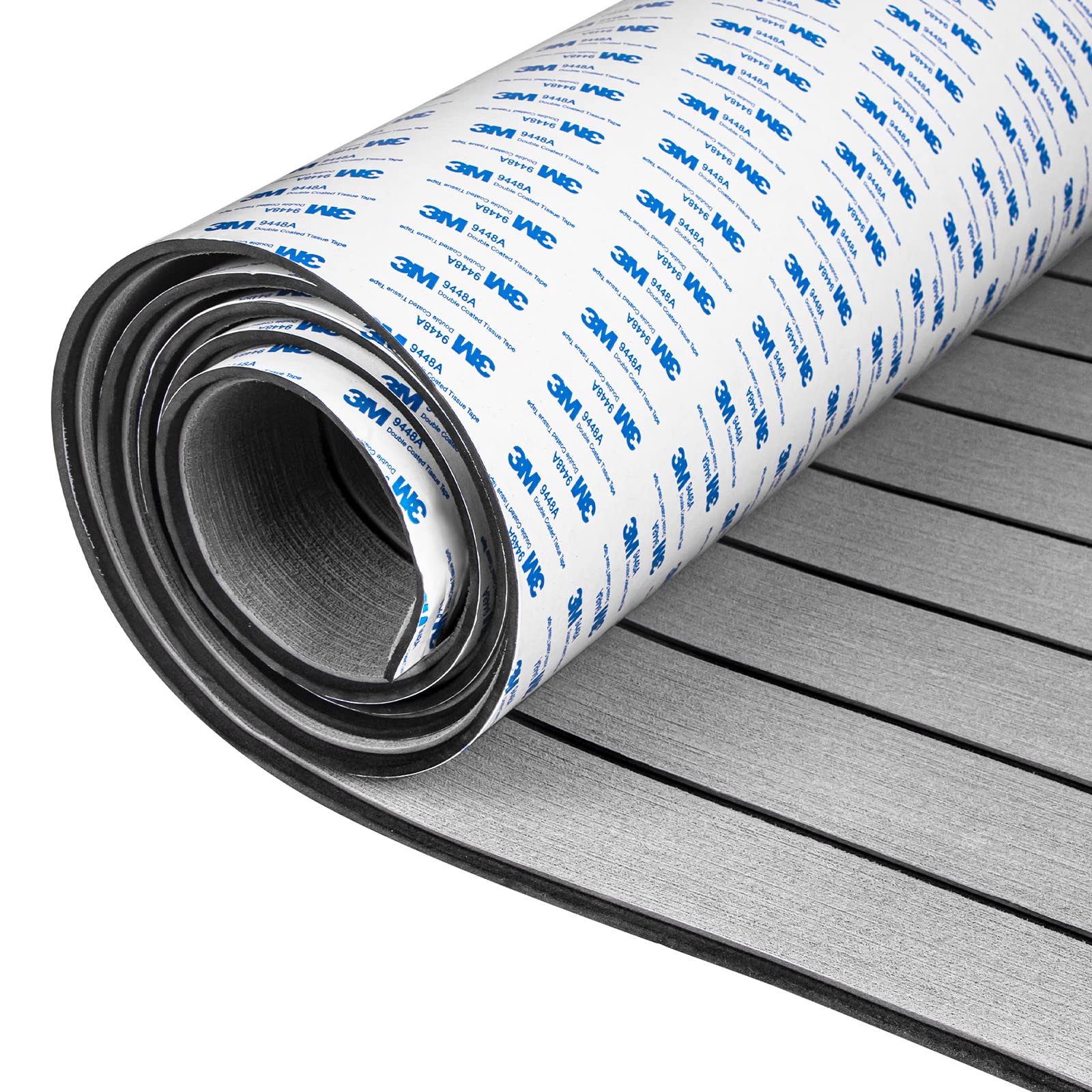 OCEANBROAD Boat Flooring 96''x45.6'', Gray with Black Seam Lines