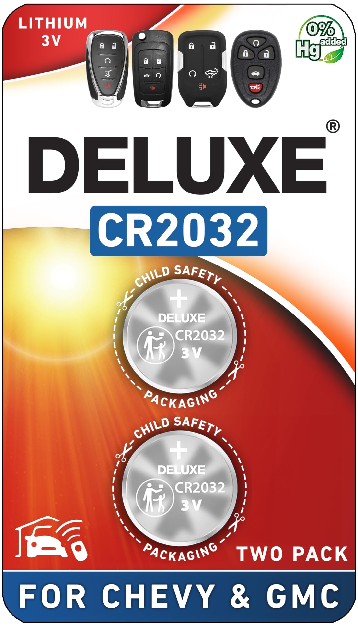 Key Fob Replacement Batteries for Chevy & GMC (Silverado Equinox Malibu Traverse Cruze Sierra Acadia Terrain Colorado Impala Trax Camaro Tahoe Yukon Trailblazer) Remote Key (2-Pack) (Check Fit Guide)