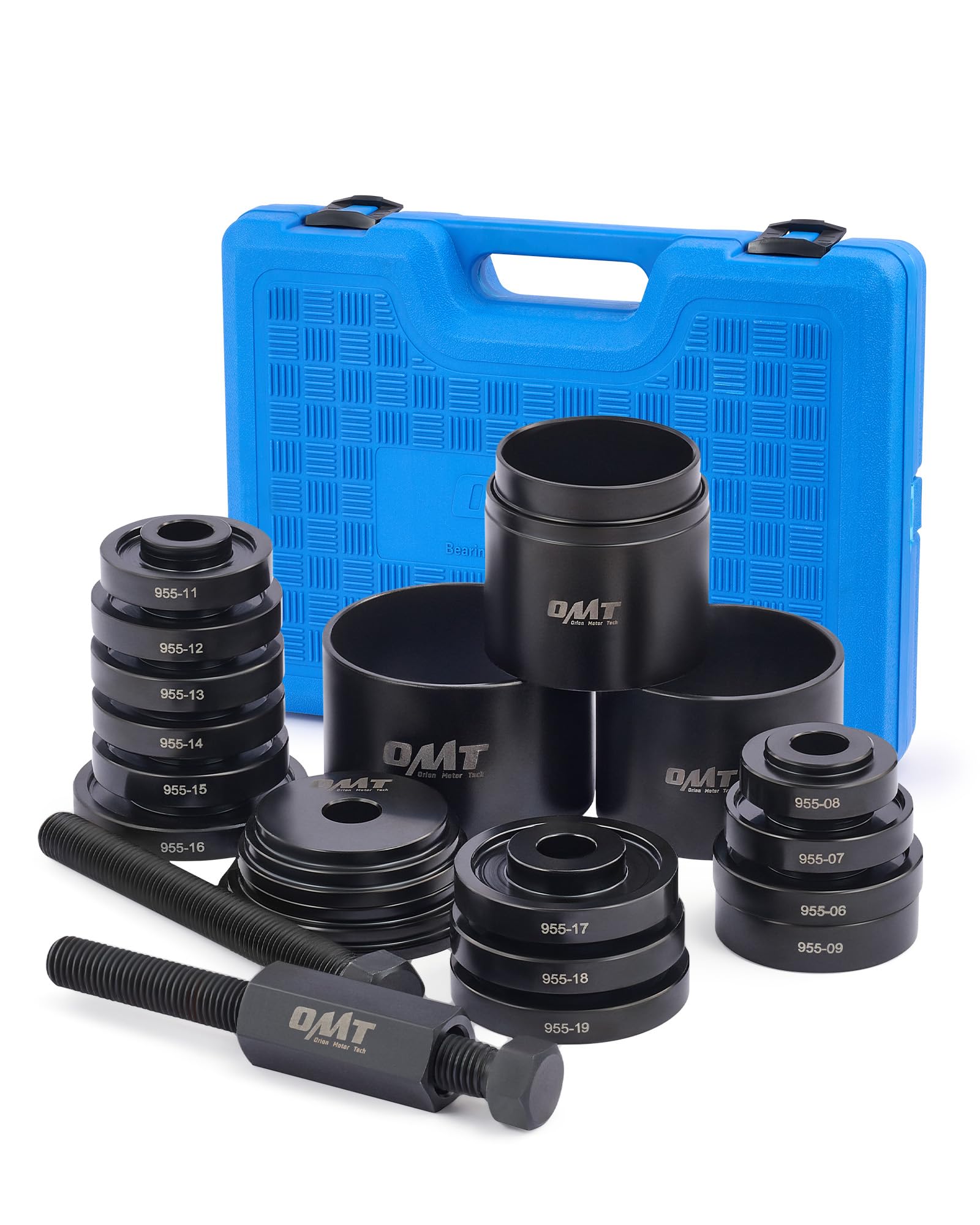 Orion Motor Tech Wheel Bearing Press Kit for Front Wheel Drive Bearing Removal & Installation, 24pc Wheel Bearing Puller Tool Set with Sliding Screws Universal Bushings Sleeves