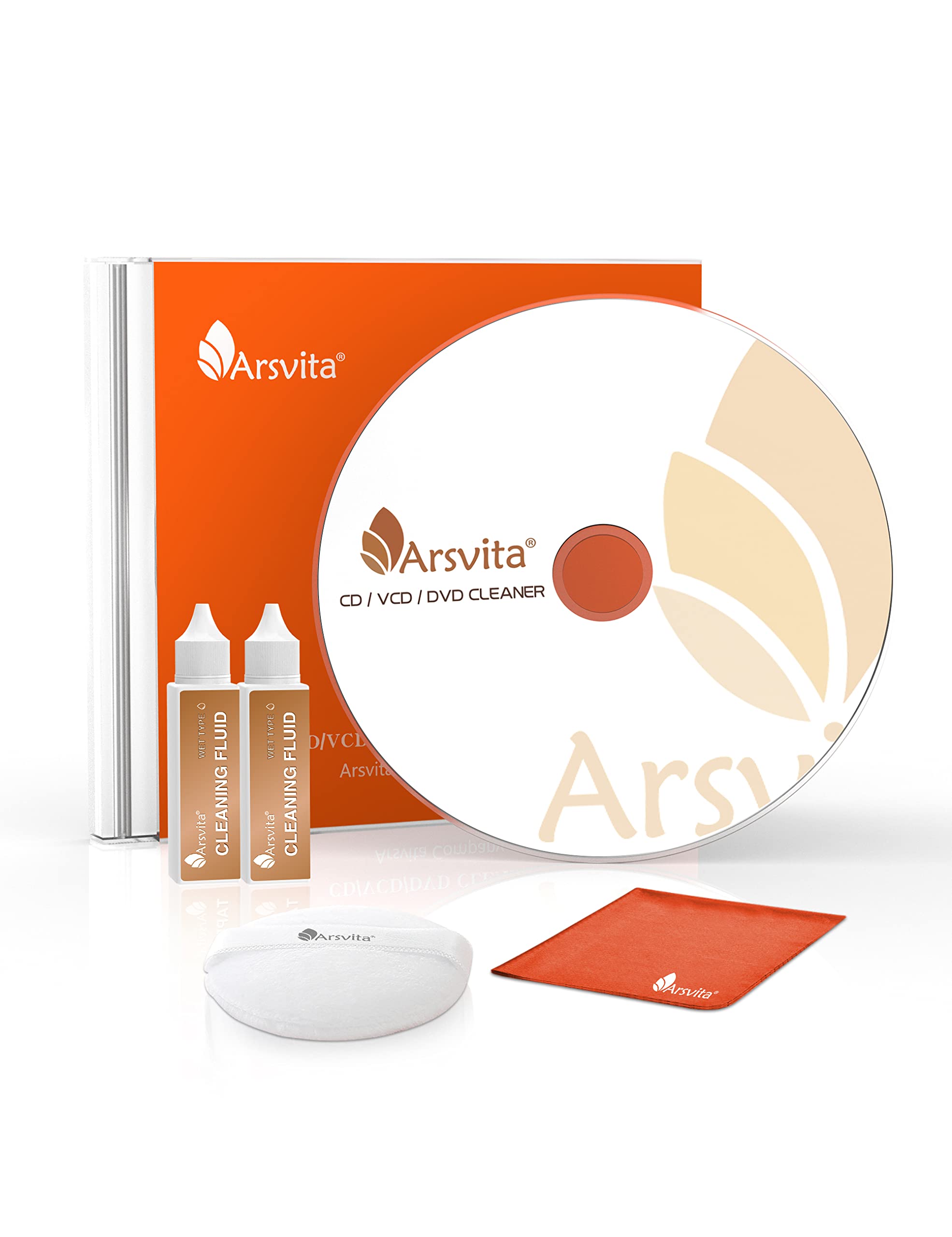 Arsvita Laser Lens Cleaner Disc for CD/VCD/DVD Player, CD Cleaner, ARCD-04