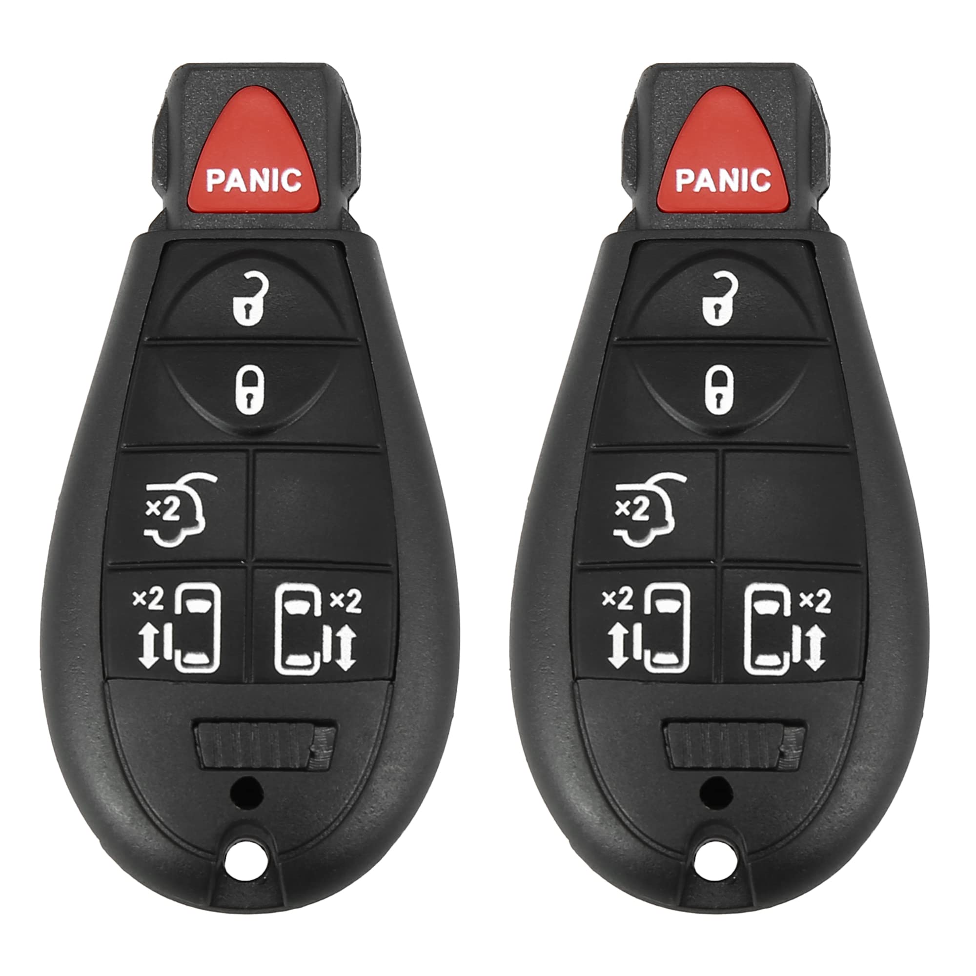 X AUTOHAUX 2pcs 433Mhz M3N5WY783X Replacement Keyless Entry Remote Car Key Fob for Dodge Grand Caravan for Chrysler Town and Country 6 Buttons with Door Key