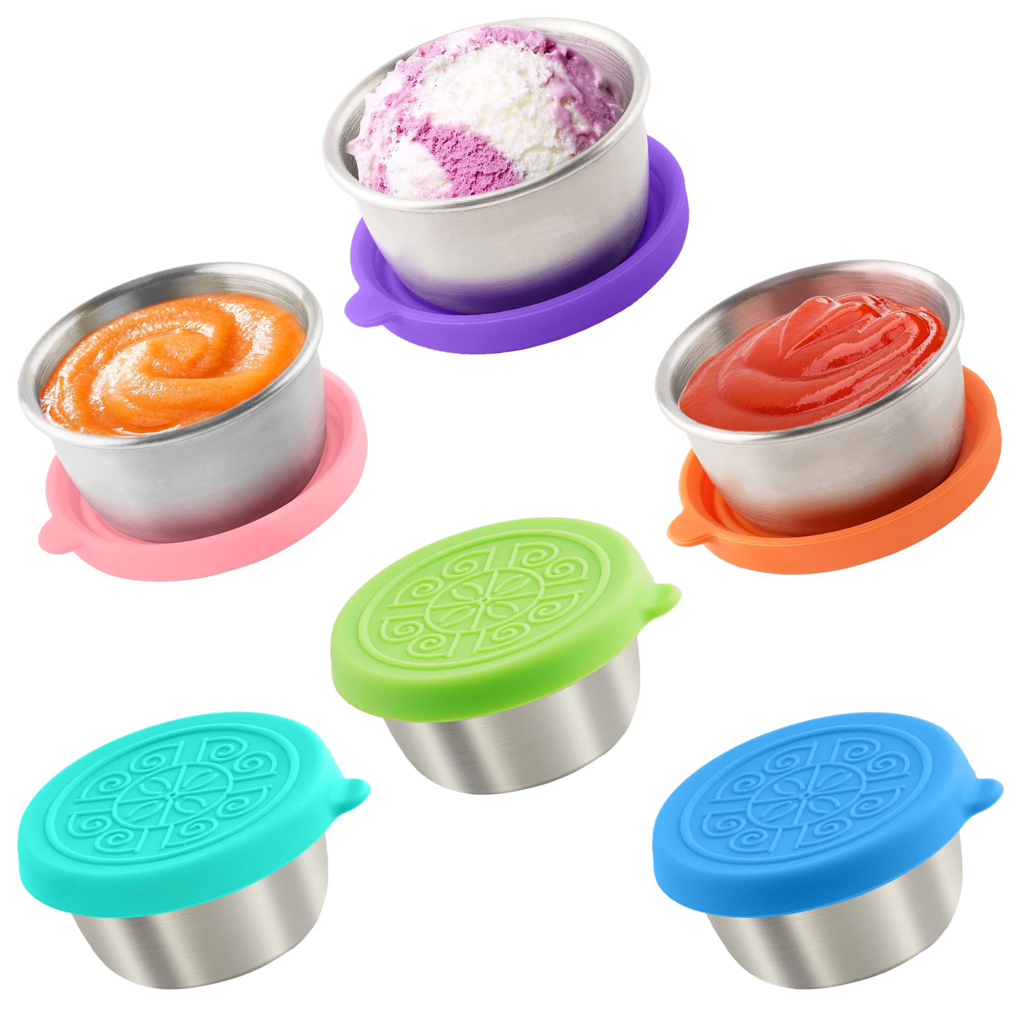 Qukaka 6x1.6 Oz Salad Dressing Containers with Lids