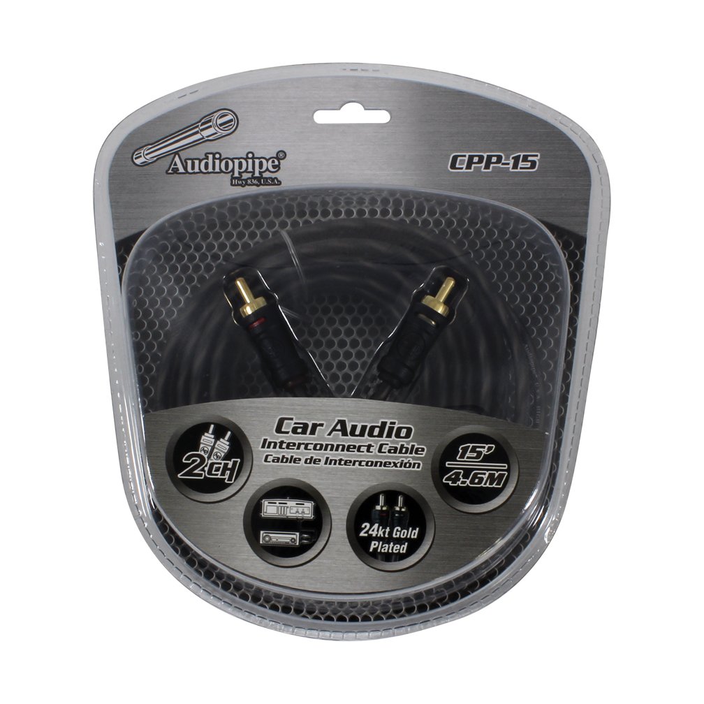 Audiopipe CPP15 15' foot Gold Plated Interconnect Cable