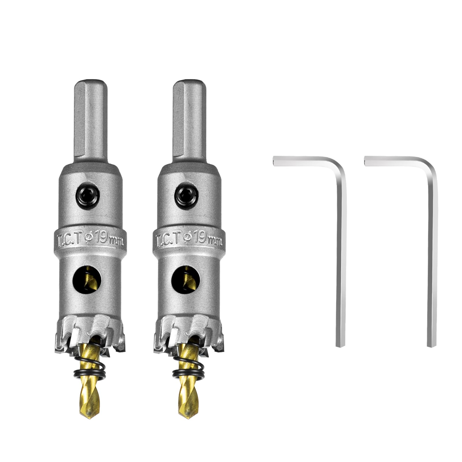 SALI 3/4" (19mm) TCT Hole Saw Kit Tungsten Carbide Tipped Hole Saw Drill Bit with Titanium-Plated Pilot Drill bit for Metal, Stainless Steel, Iron, Wood, Plastic 2pcs