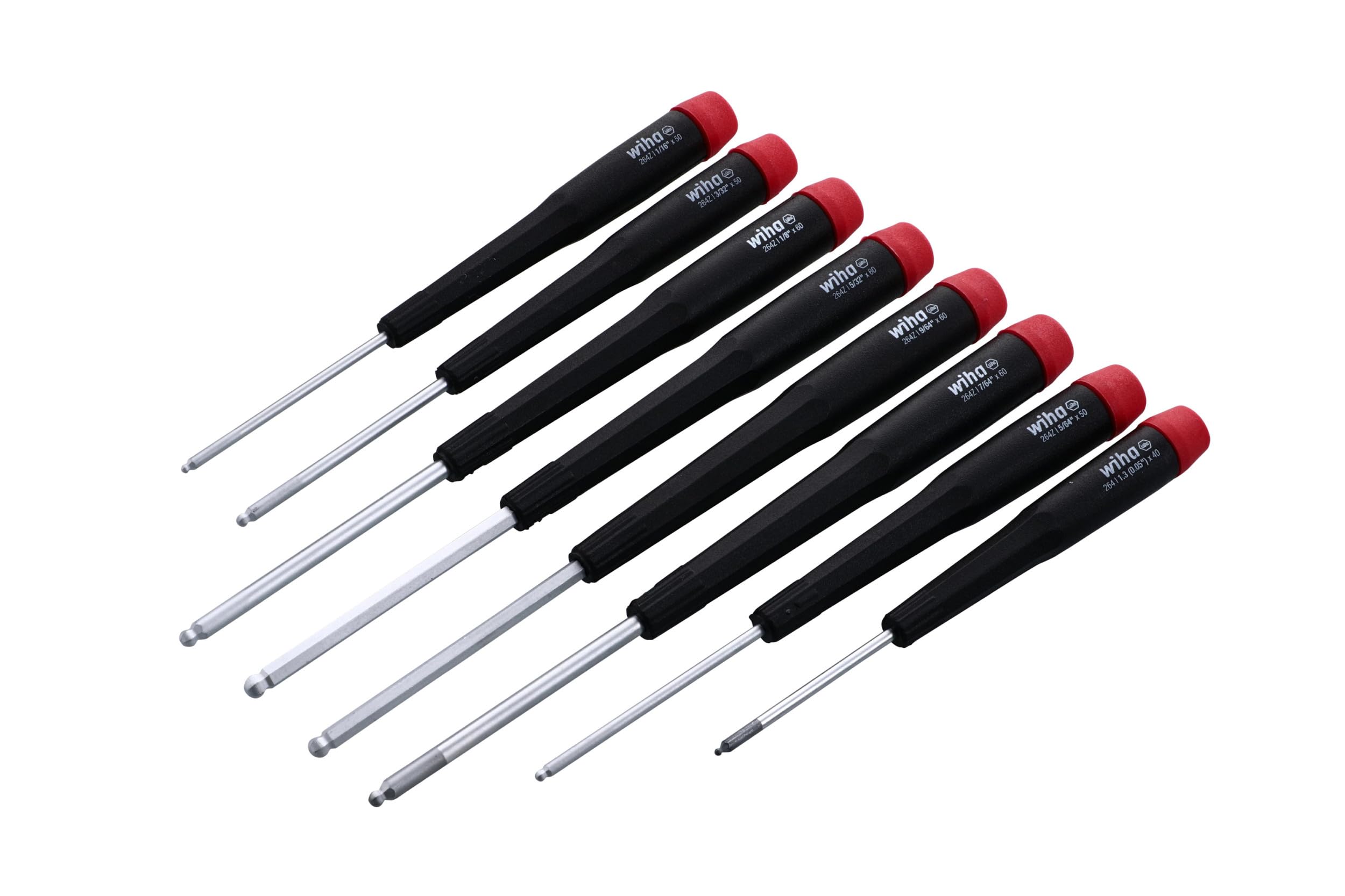 Wiha 26490 Precision Ball End Hex Screwdriver Set Inch (8 Piece Set)