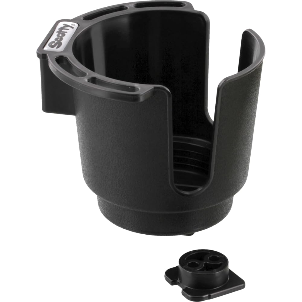 Scotty 0310BK Cup Holder with Bulkhead/Gunnel Mount, Black