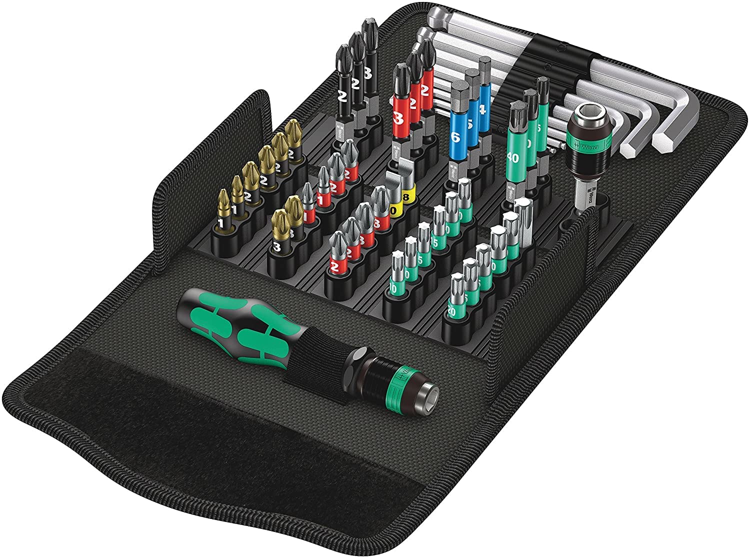 Wera 05057460001 Kraftform Kompact 100 Heavy Duty Bit Set w/Driver (52pc Set)