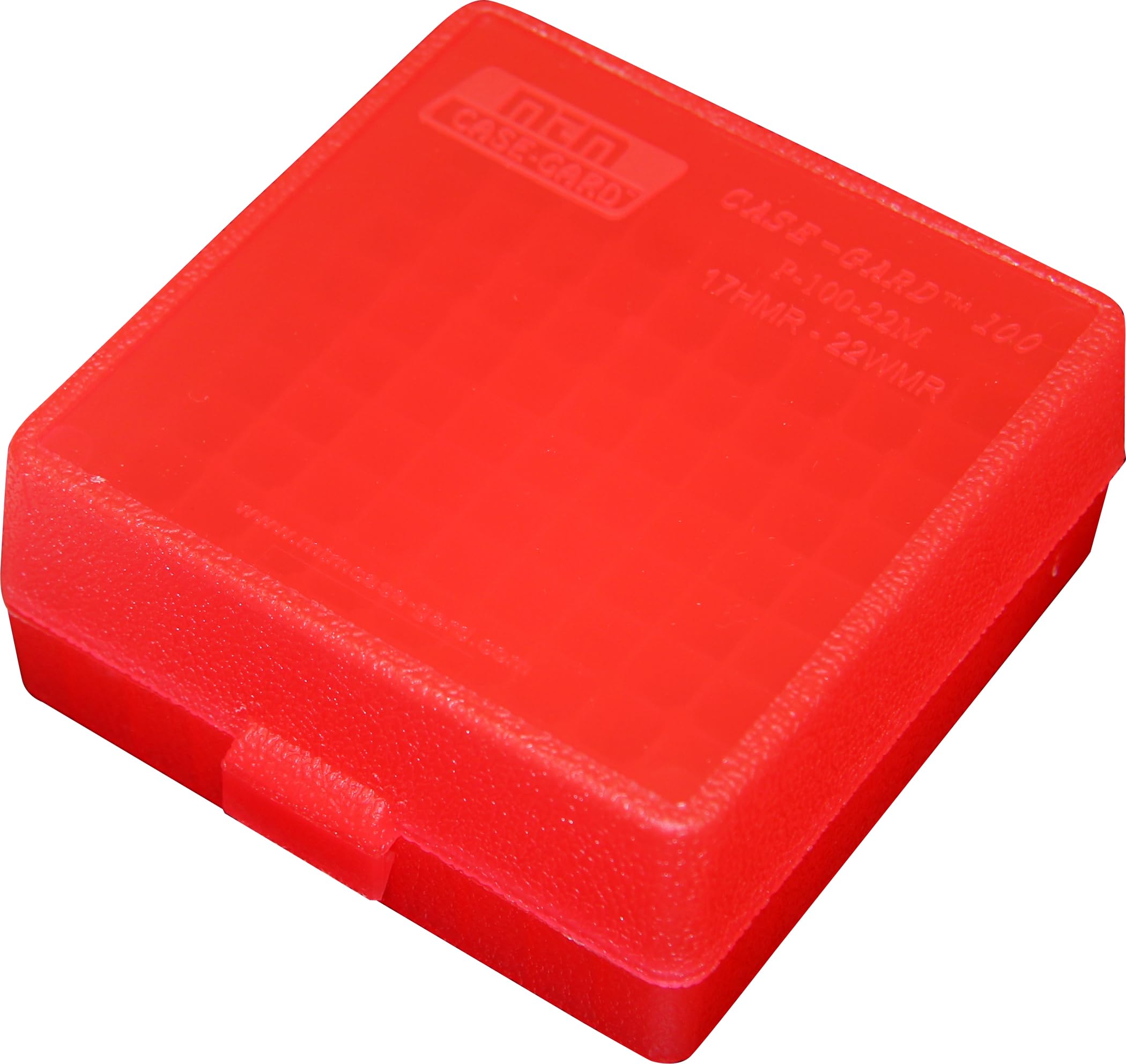 MTM P10022M29 Ammo Box 100 Round  22 Mag/17 HMR (Clear Red)