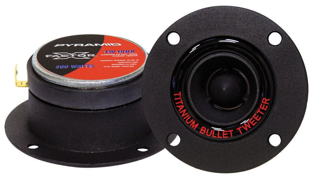 Pyramid TW18BK Black die cast bullet style 300 WATT 3.75" Tweeter Pair
