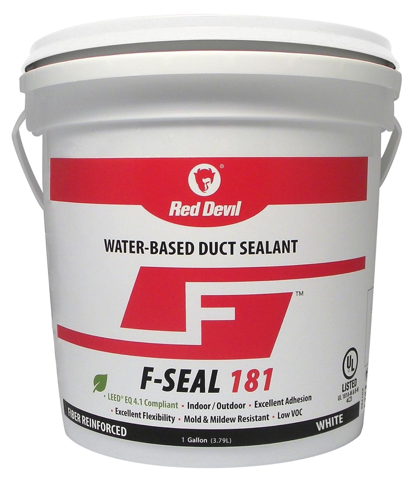 Red Devil 0841DW F-Seal 181 Fiber Reinforced Water Based Duct Sealant, 1 Gallon, White