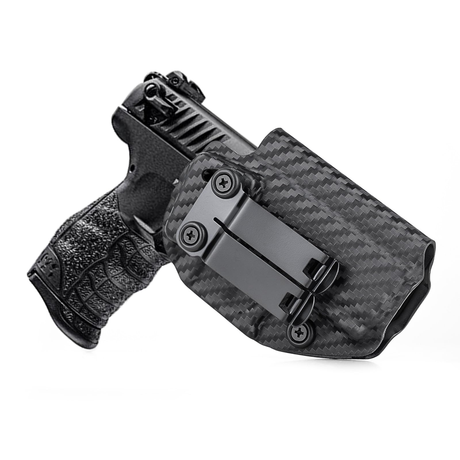 Walther P22 IWB Holster - Compatible with Walther P22 P22Q - Right Hand Draw - .22LR Gun Holster for Men/Women Inside Waistband Concealed Carry - Appendix Carry Holster for Walther P22 - Carbon Fiber