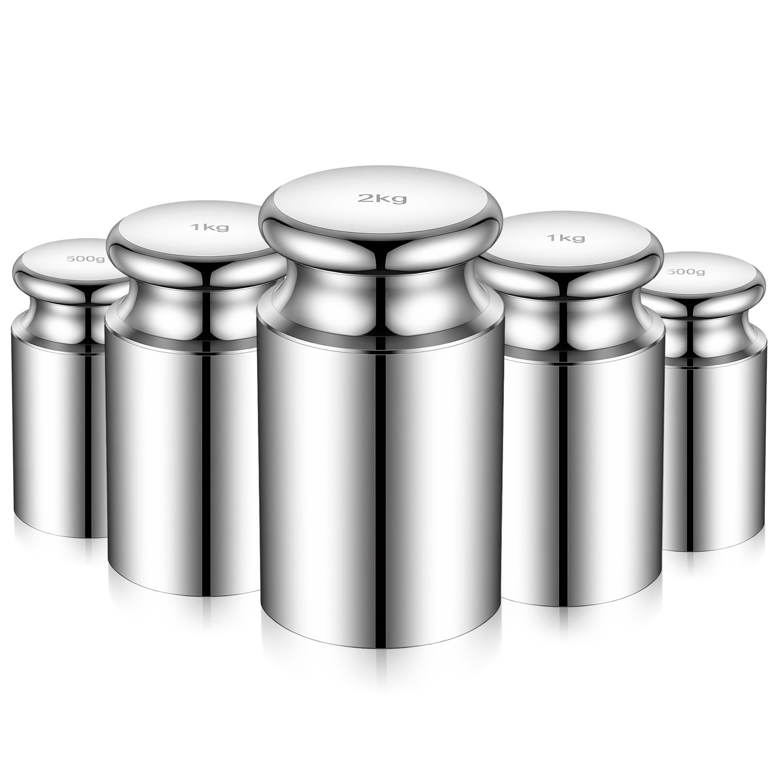 Sabary 5kg 5000g 5 Pcs M1 Precision Calibration Weight Set with 1pcs 2kg 2000g 2pcs 1kg 1000g and 2pcs 0.5 kg Steel Chrome Plating Calibration Weights for Digital Scale and Laboratory Equipment