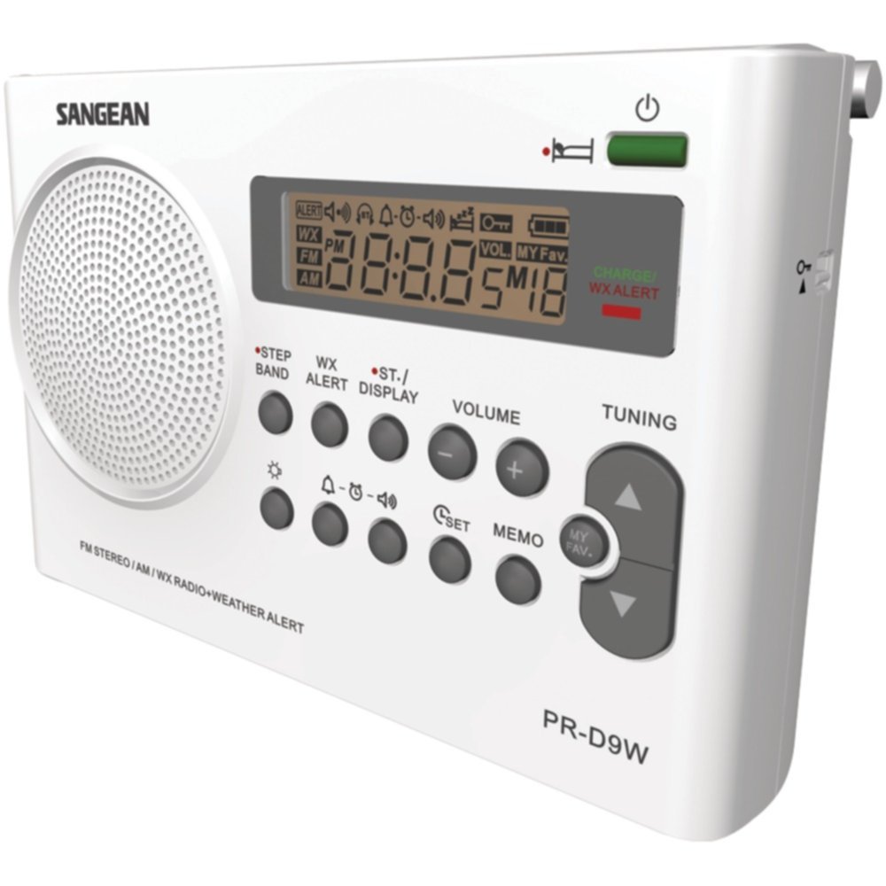 SANGEAN SNGPRD9W AM/FM/NOAA Weather Alert Rechargeable Radio