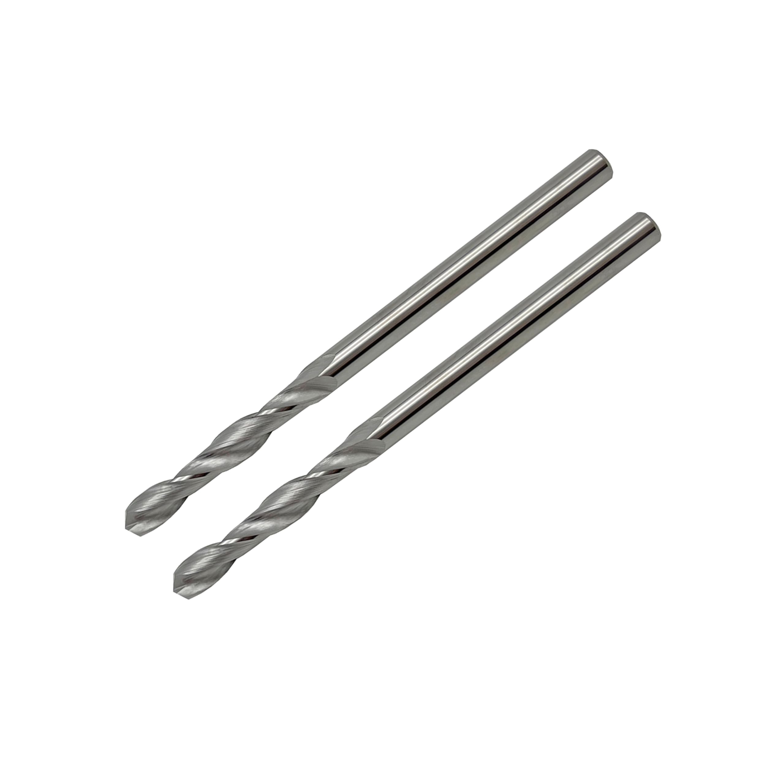 1/8" Solid Carbide Jobber Drill Bits with Straight Shank and 118° Point Angle, Made from Tungsten Carbide Material,2-Pieces