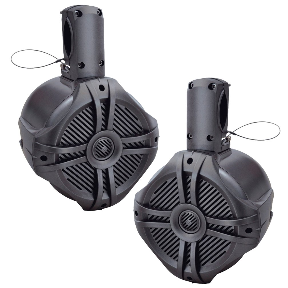 Power Acoustik MWT80T Marine 8" 750 Watt Wake Tower Speaker Titanium (Pair)