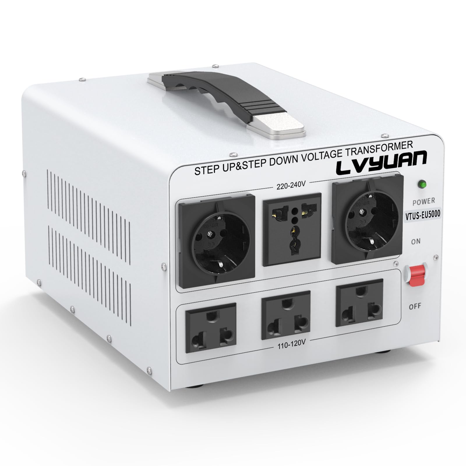 LVYUAN 5000W Step Up & Down Voltage Transformer 110/120V to 220/240V