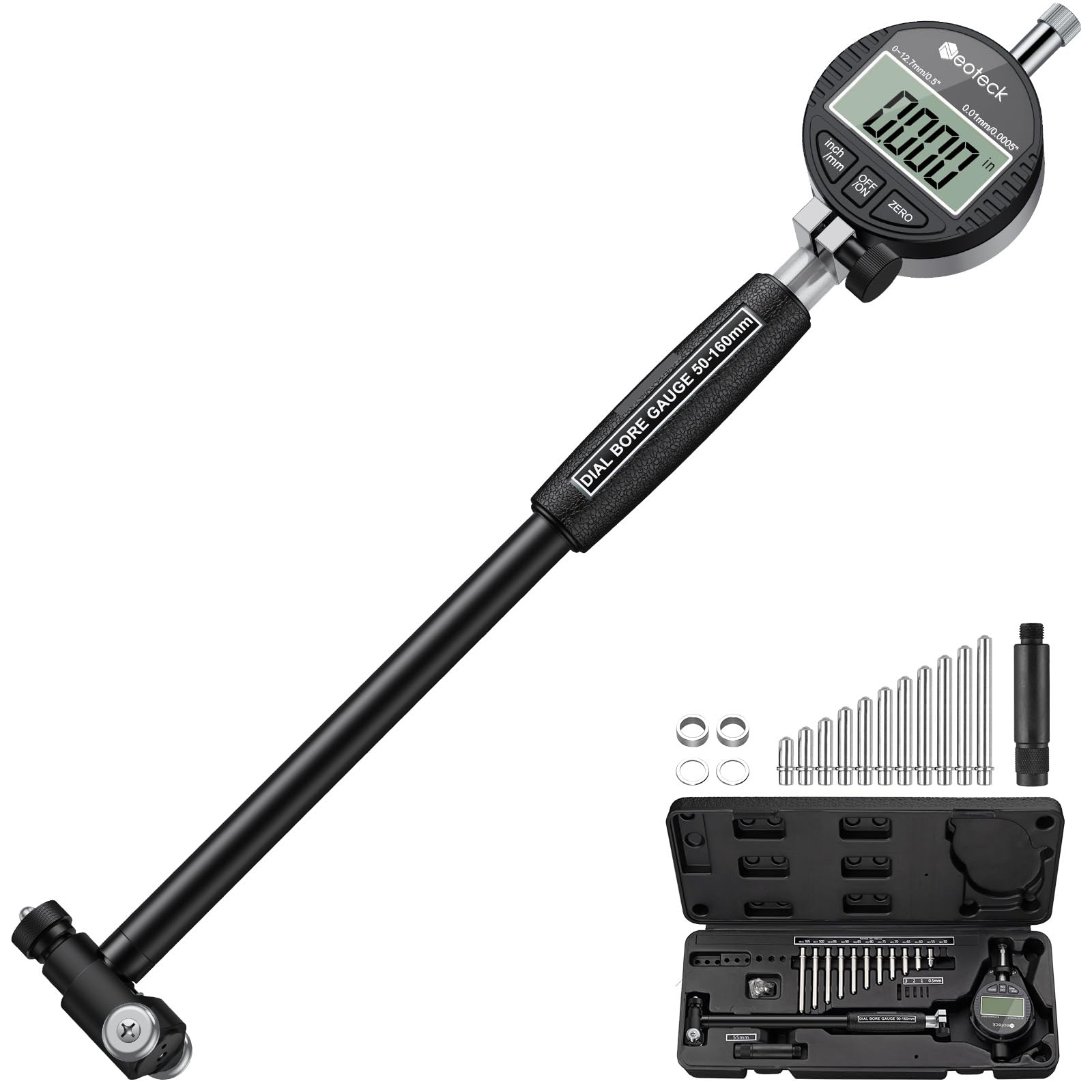 Neoteck Bore Gauge Set Digital Indicator Dial Bore Gauge (2-6"/0.0005")