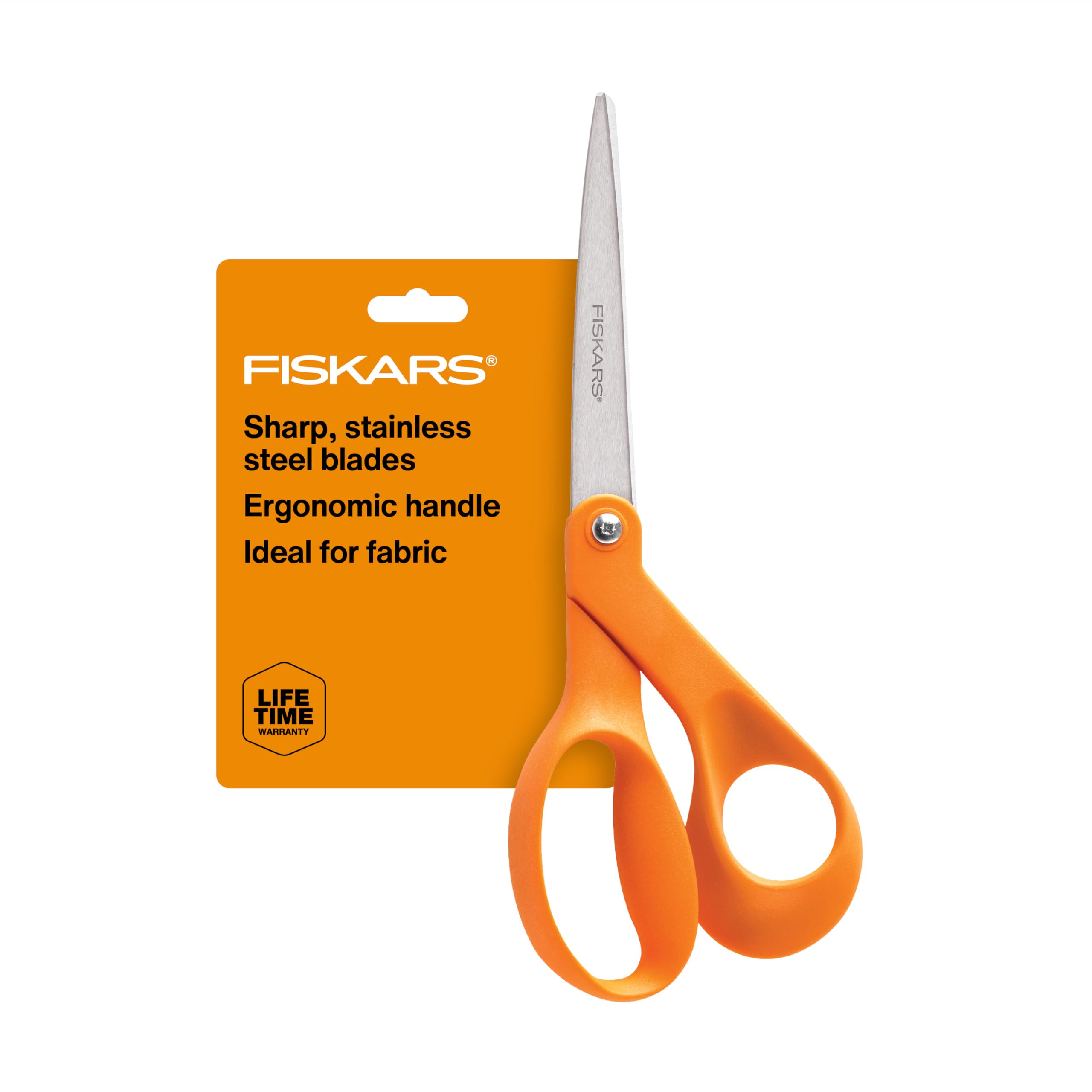Fiskars 8" Original Orange-Handled Craft & Fabric Scissors, All Purpose
