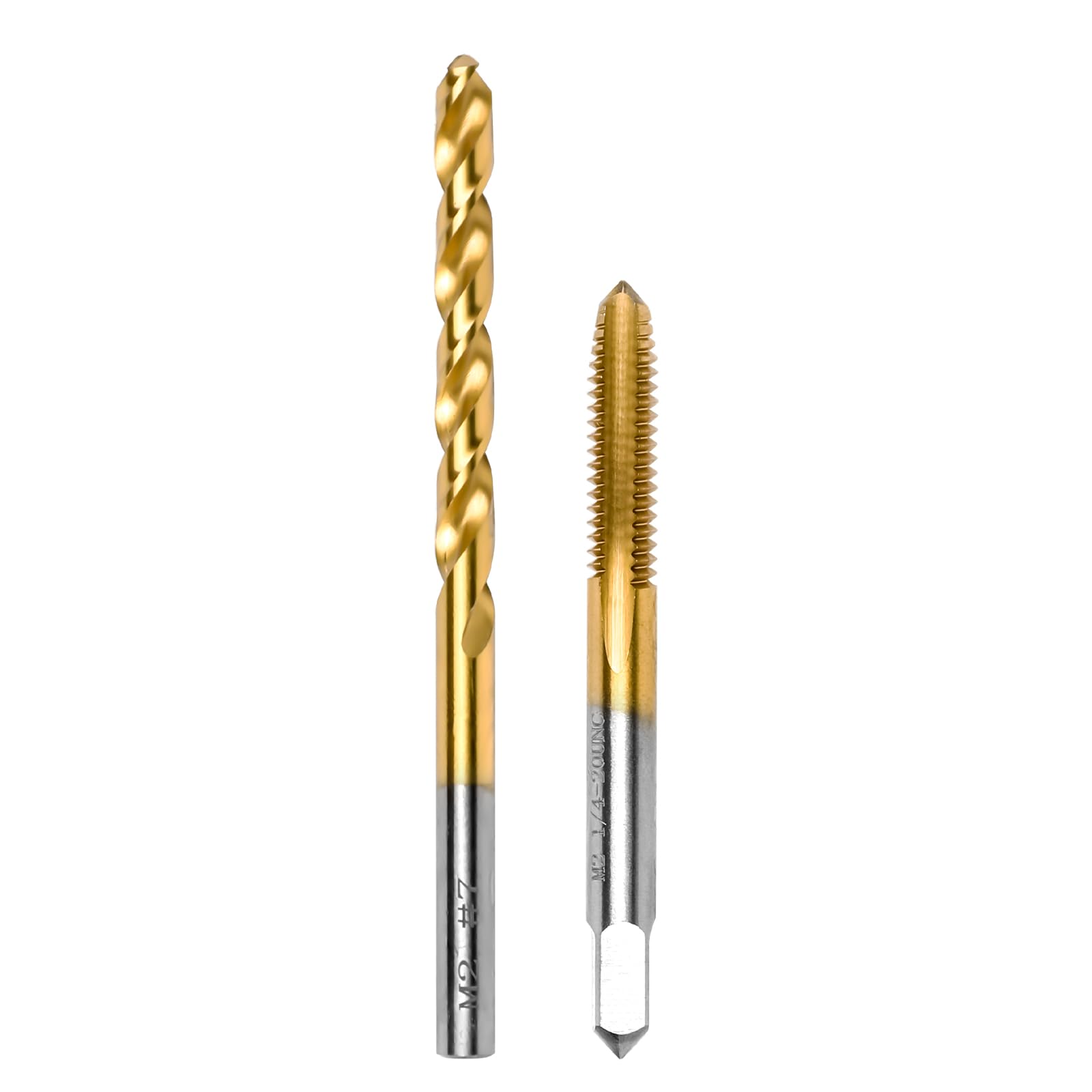 RURITKIT 1/4"-20 UNC Tap and #7 Drill Bit Kit, M2 HSS Drill and Tap Set, Combination of Drill and Tap Kit for Metal