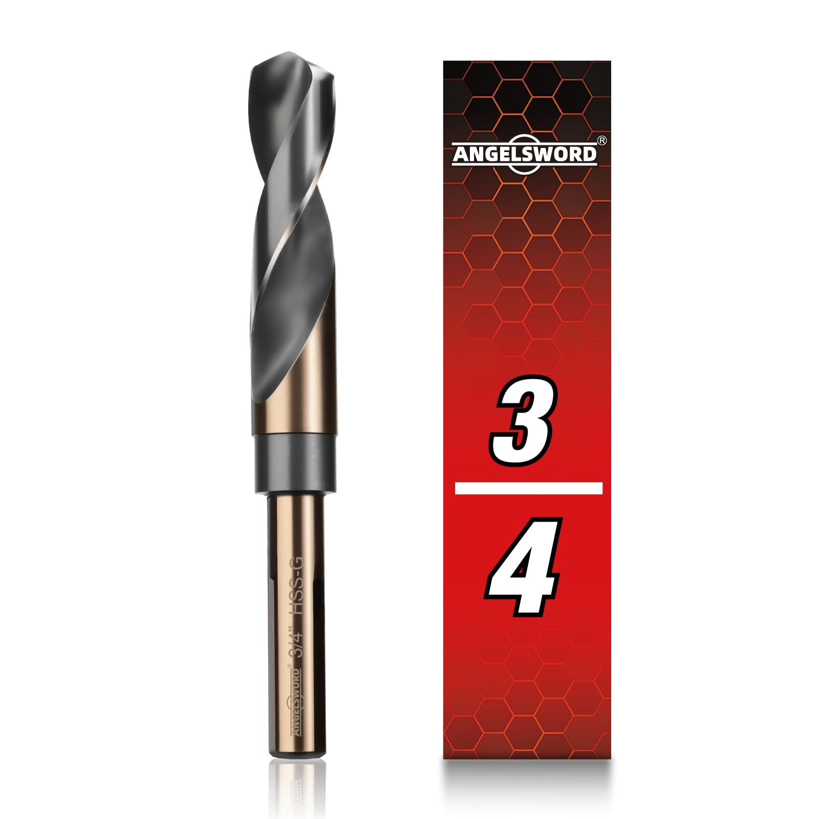ANGELSWORD 3/4" Reduced Shank Drill Bit, M2 High Speed Steel Drill Bit for Hard Wood, Mild Steel, Cast Iron, Copper, Aluminum alloys and Other Sheet Metal