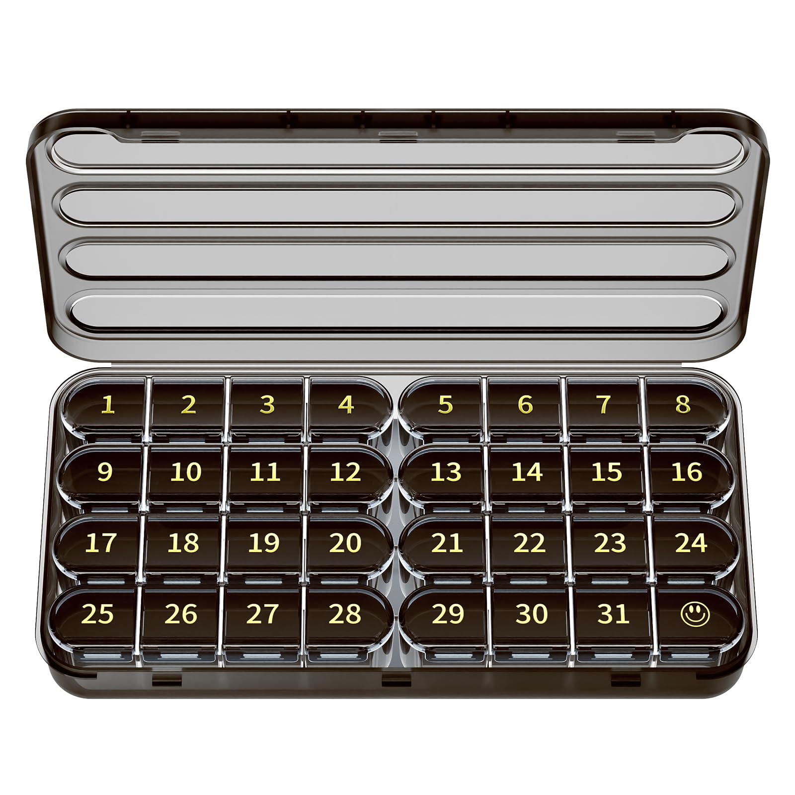 Daviky Monthly Pill Organizer 1 Time a Day, 30 Day Removable Pill Box