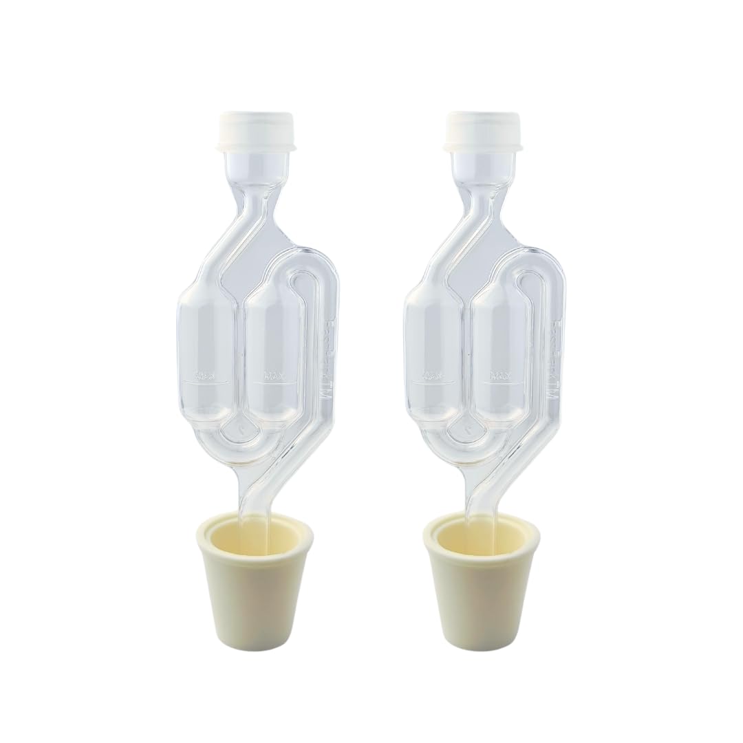 Fastrack Twin Bubble Airlock and Carboy Bung (2-Pack) | Fermentation Airlocks for Homebrewing Beer, Wine, Mead, and Kombucha