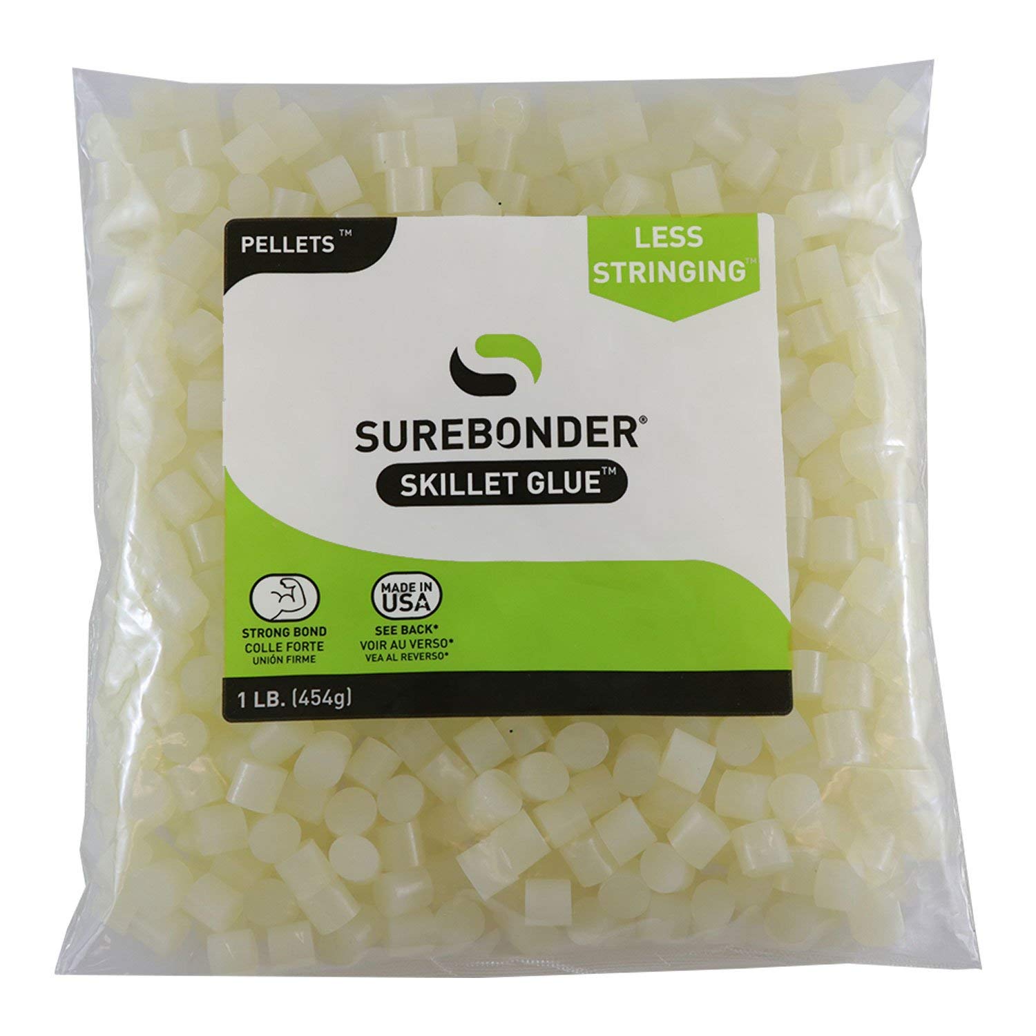 Surebonder B-2001 Less Stringing Skillet Glue Cube Pellets for Crafts and Floral Projects, 1 lb Bag, Use in Surebonder Glue Skillets, Cream Color