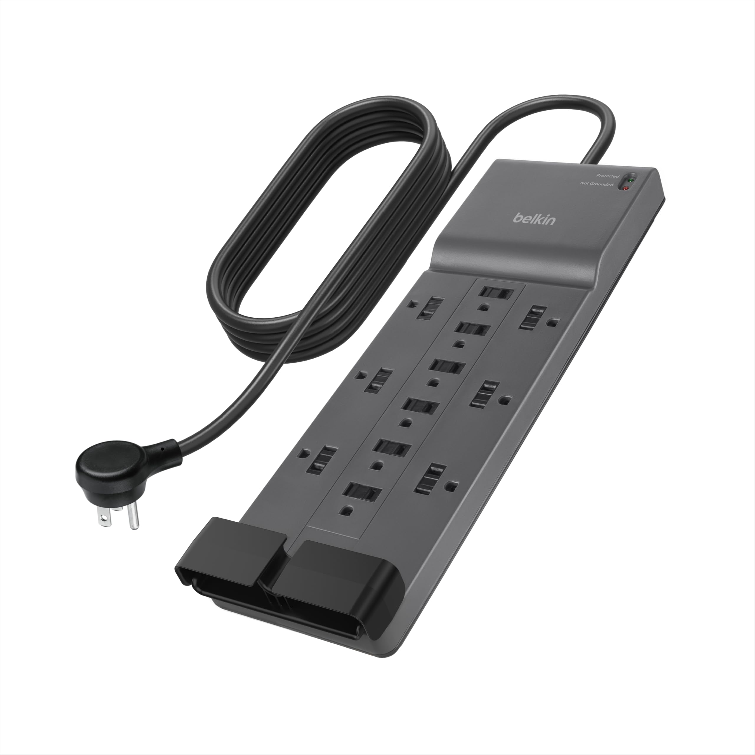 Belkin 12-Outlet Surge Protector Power Strip w/ 12 AC Outlets & 8ft Flat Plug, UL-Listed Heavy-Duty Extension Cord for Home, Office, Travel, Computer, Laptop, Charger - 3,780 Joules of Protection