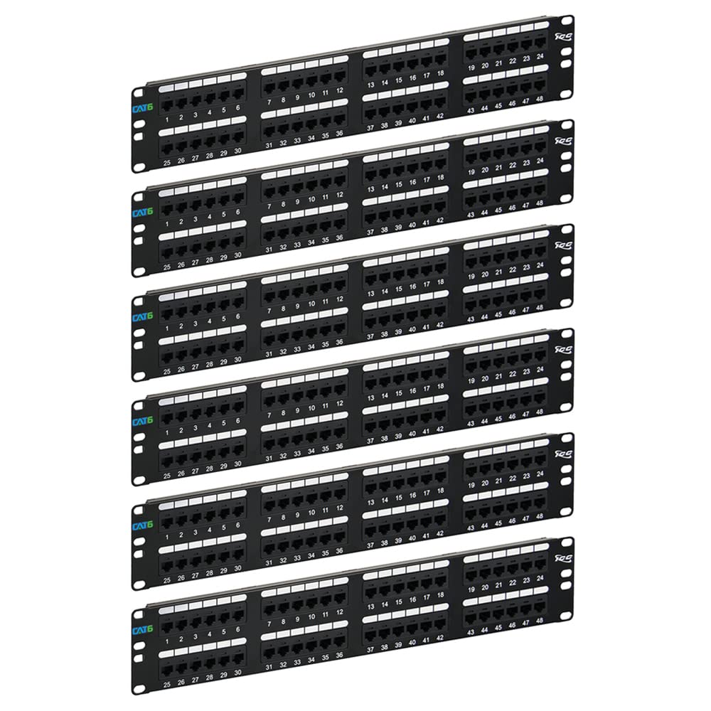 Icc ICMPP4860V Patch Panel, Cat 6, 48-port, 2 Rms, 6 Pk