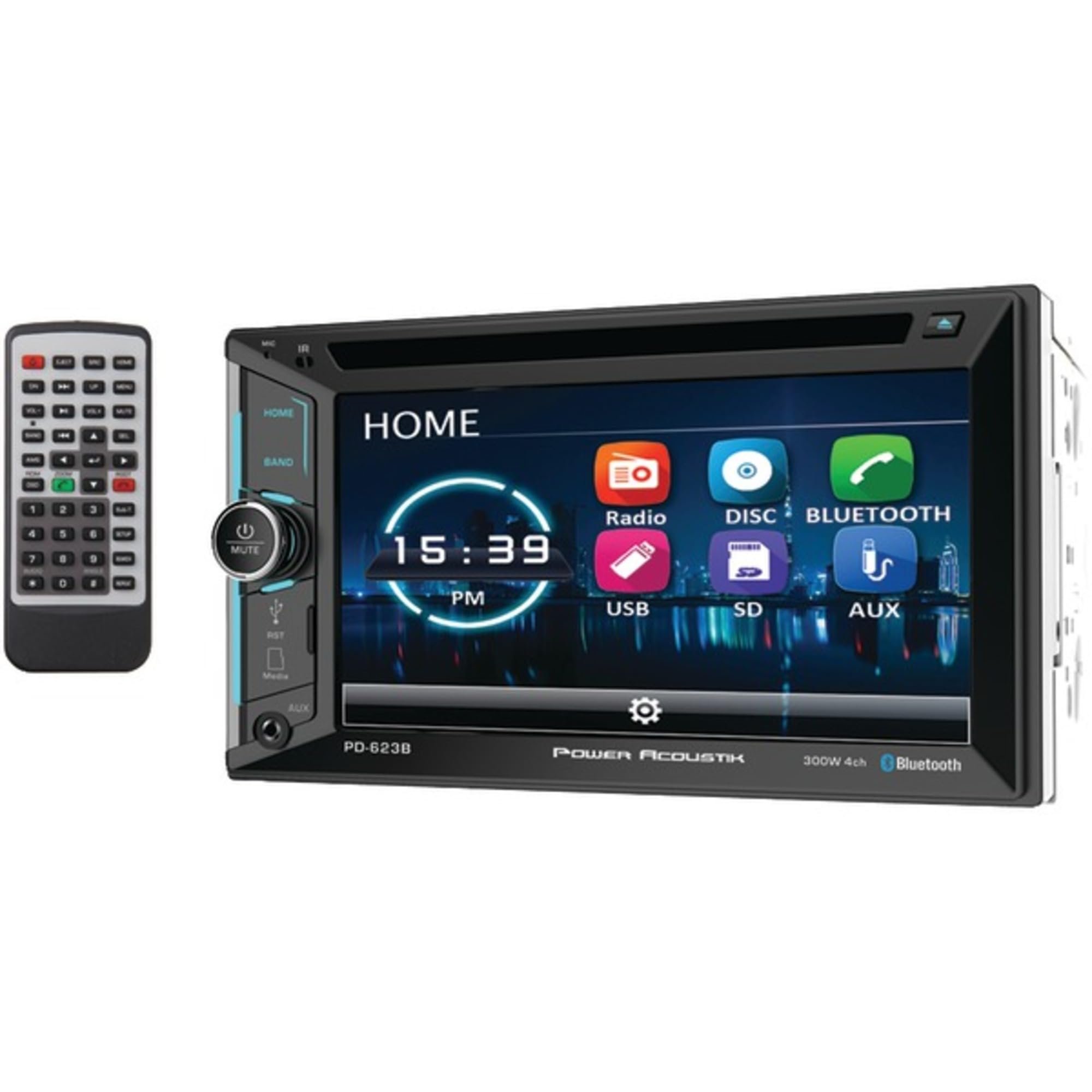 Power Acoustik PD623B 6.2" Double Din DVD Receiver with Bluetooth