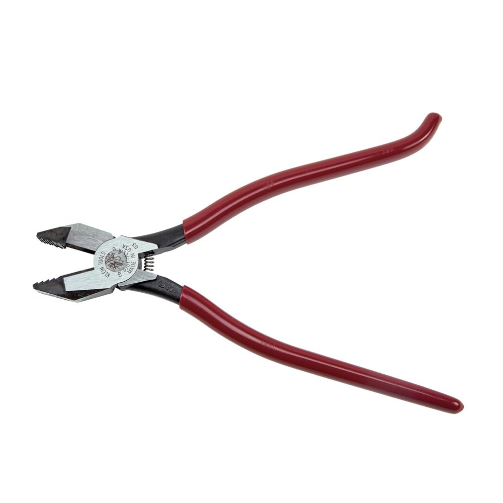 Klein Tools D201-7CSTA Ironworker Pliers, Spring Loaded Knurled Jaw, 9-Inch