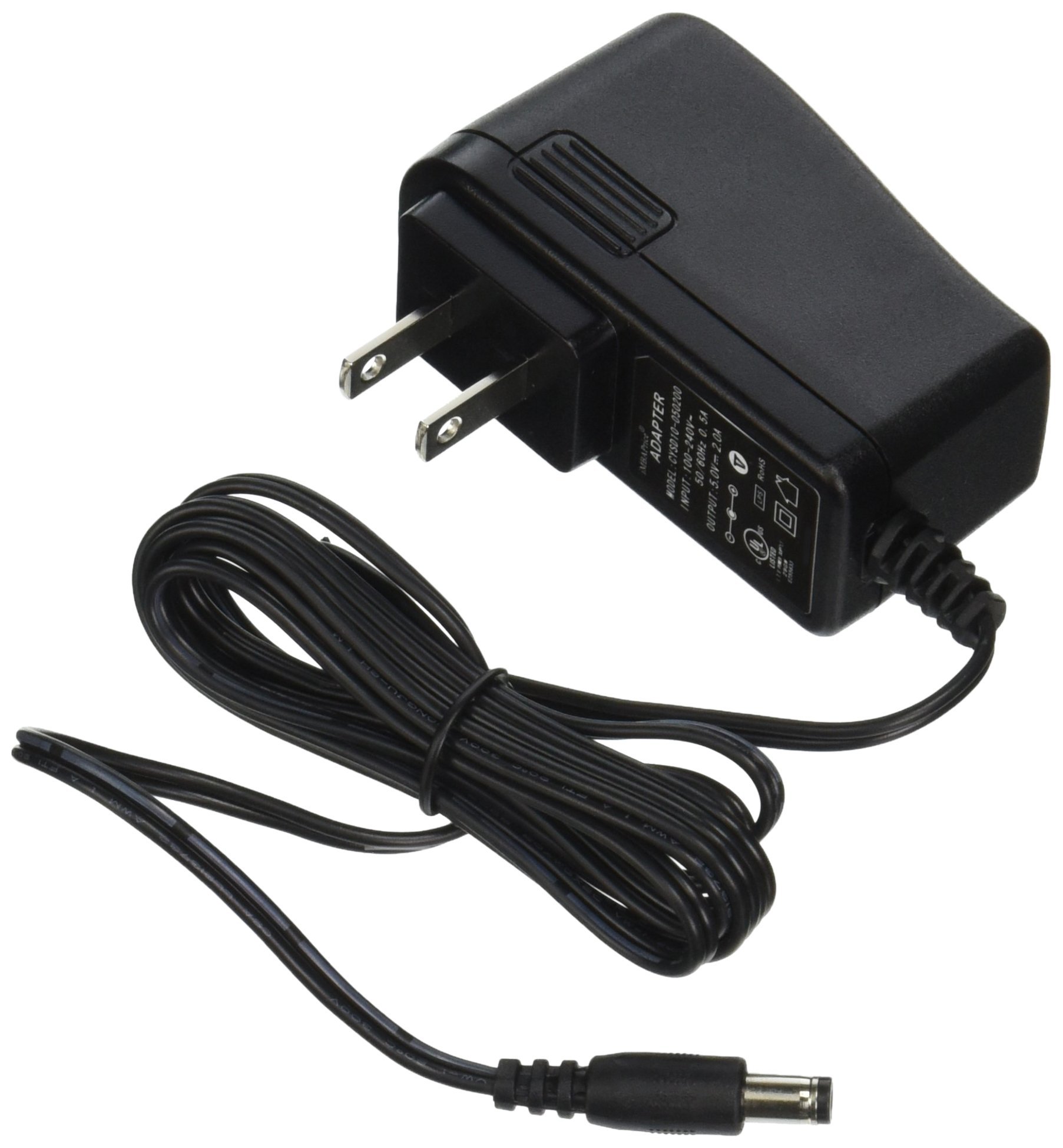 iMBAPrice® 5V DC Wall Power Adapter - 5.5mm x 2.1mm plug 2A(2000mA) UL Listed Power Supply (5-Feet, 5V 2A(2000mA))