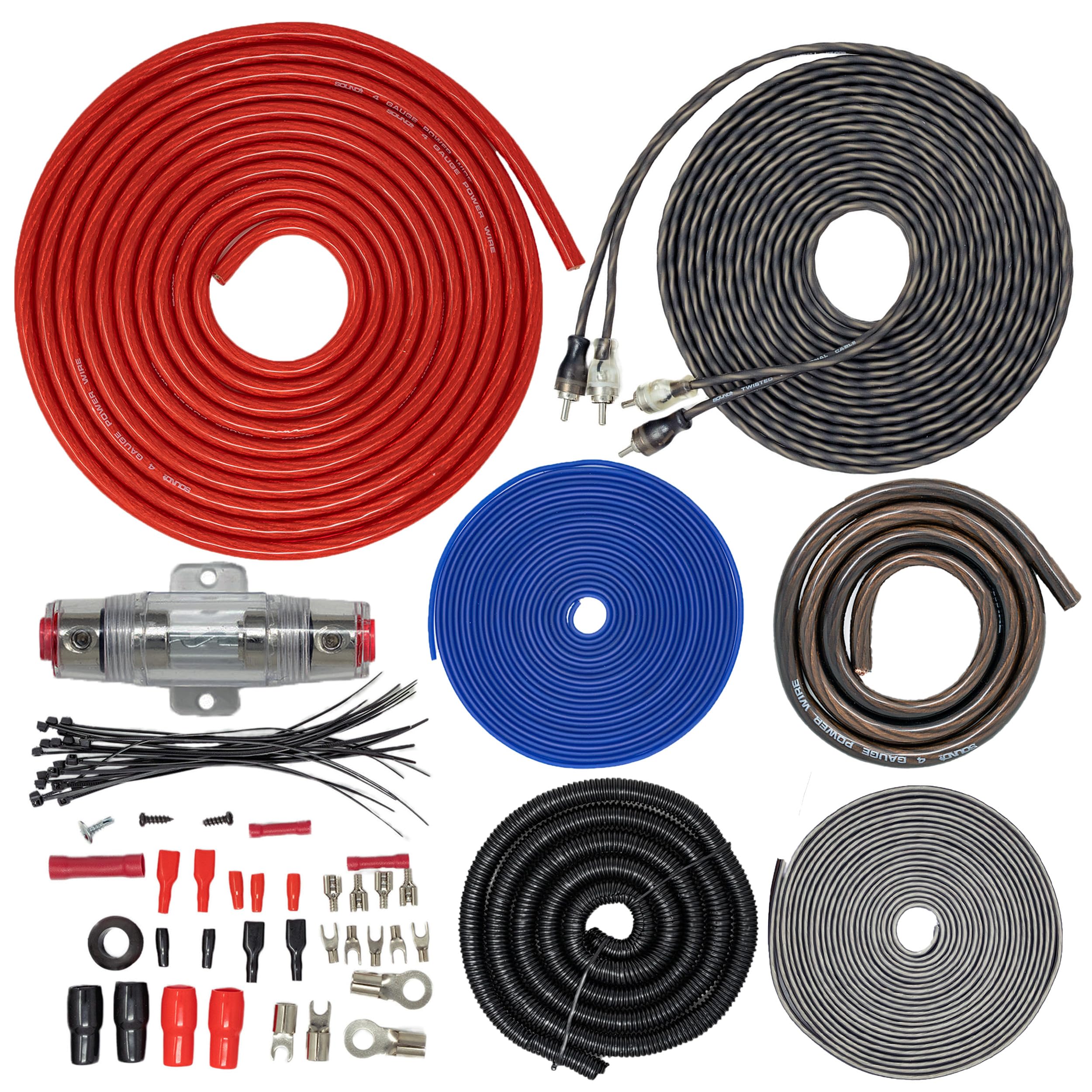 SoundBox ECK4v2, 4 Gauge Amp Kit - Complete Amplifier Install Wiring - 2500W