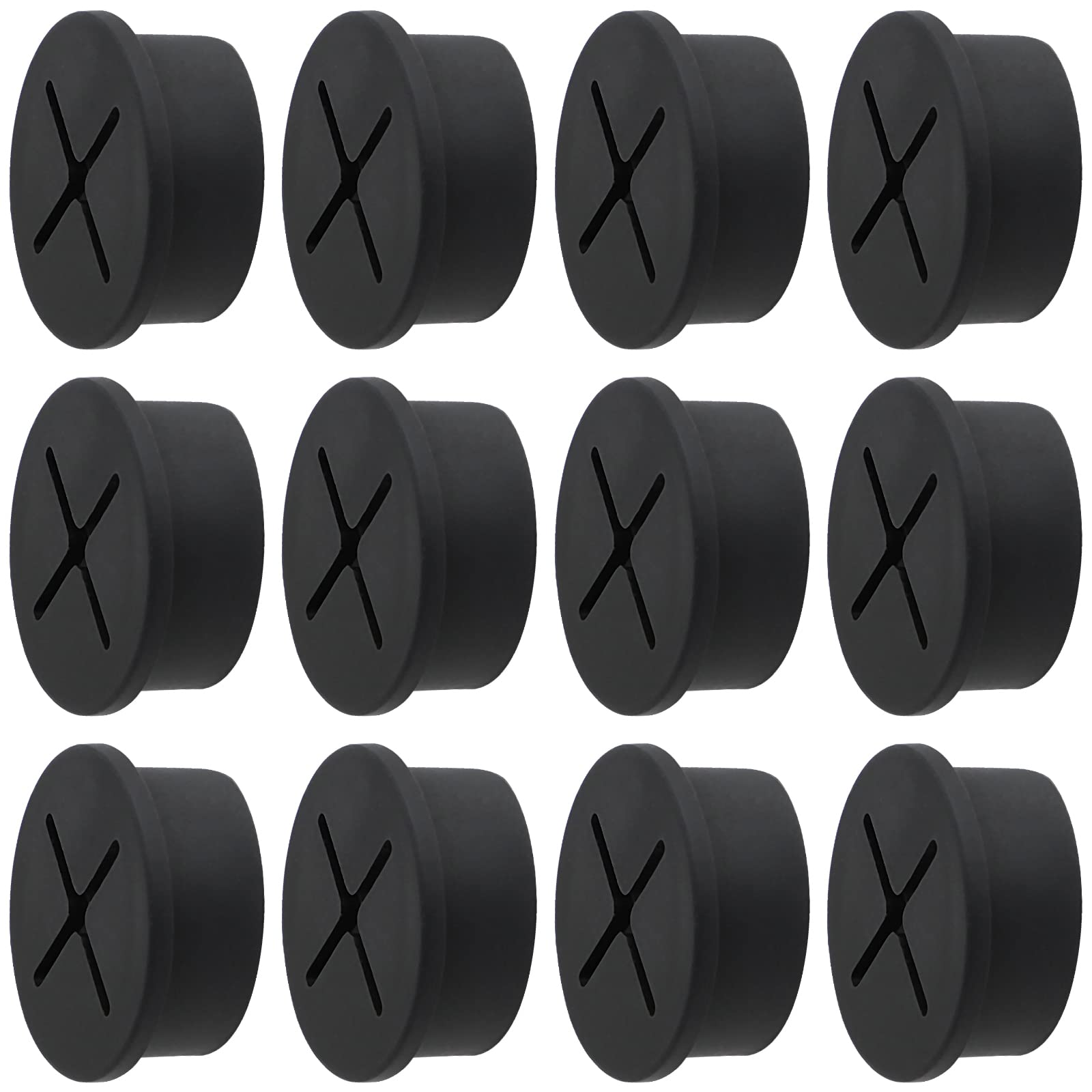 Desk Grommet, 1 Inch Flexible Rubber Grommets, Silicone Cable Cord Grommet Wire Hole Cover for Desk, Table and Other Furnitures(12Pack)