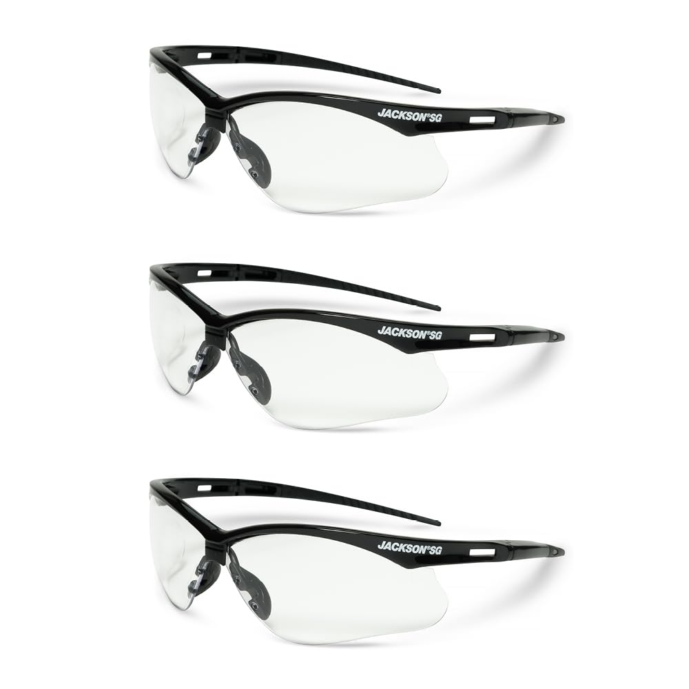 Jackson Safety 3-Pack SG Safety Glasses for Men & Women - ANSI Z87.1
