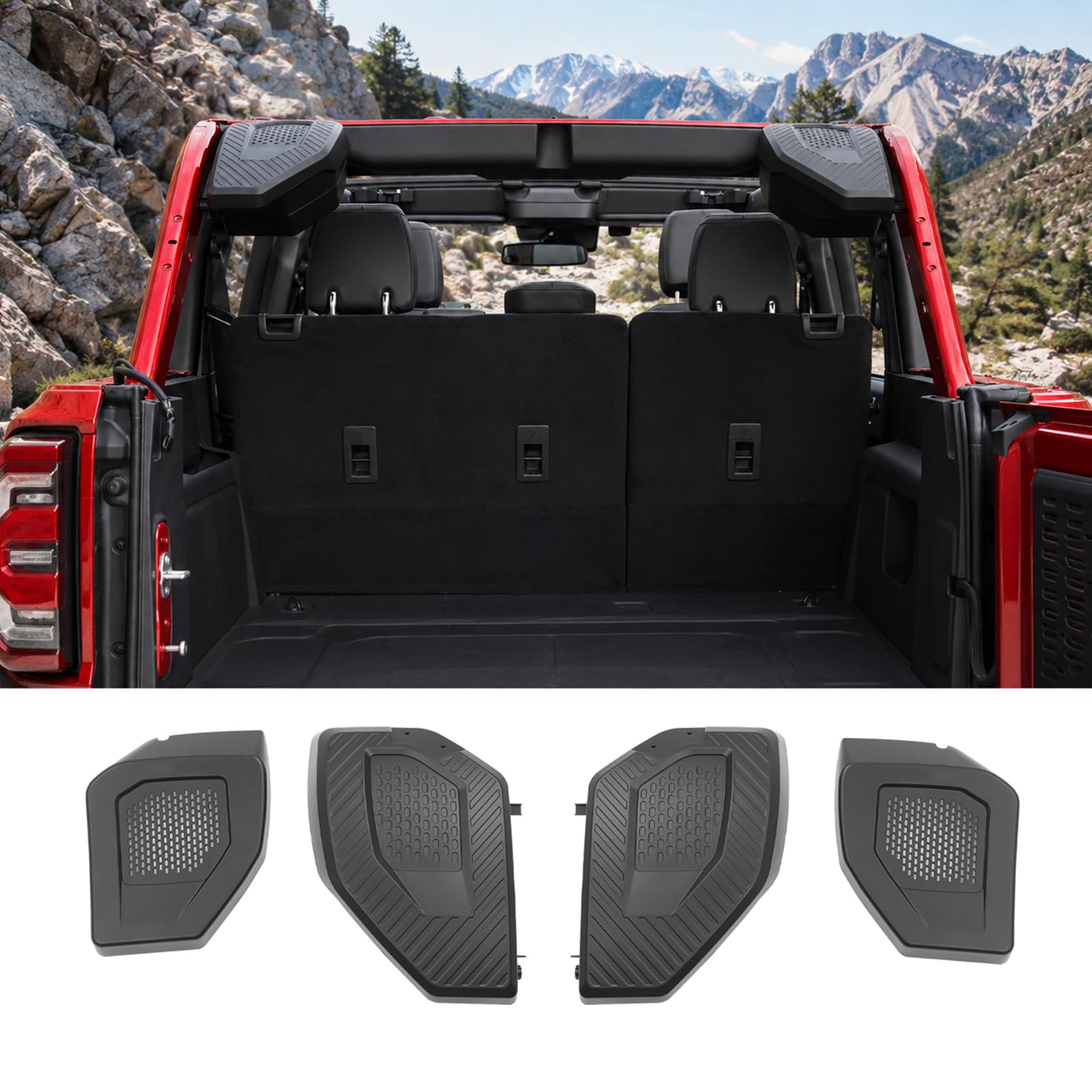 Mabett Rear Speaker Pods Compatible with Ford Bronco 4-Door 2026 2021-2025, Upgrade 6.5" Pods for Bronco Accessories, Interior Accessories Black (Not for Bronco Sport and Raptor)