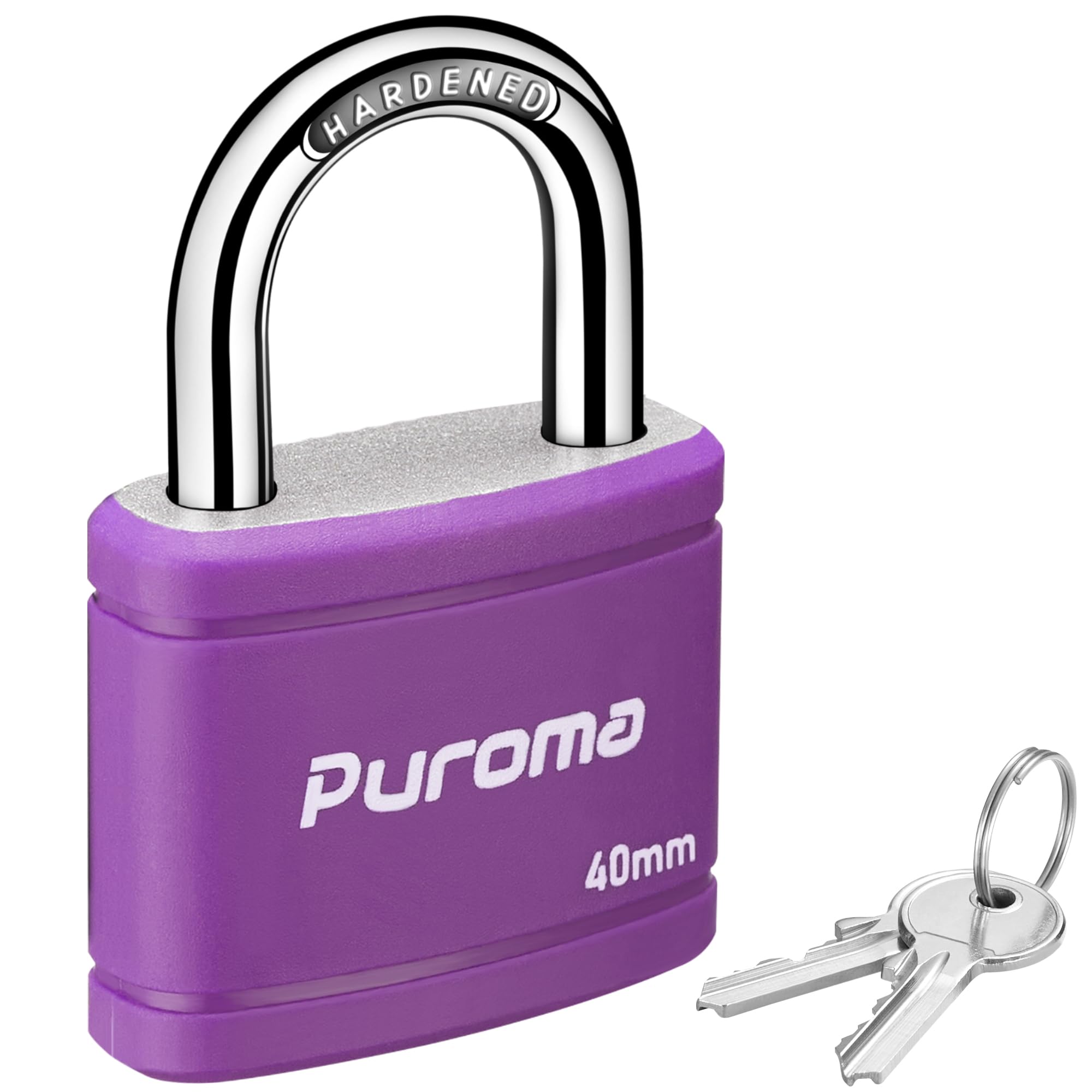 Puroma 1 Keyed Padlock with 2 Keys 7/8" School Locker Lock Gate 40mm Purple