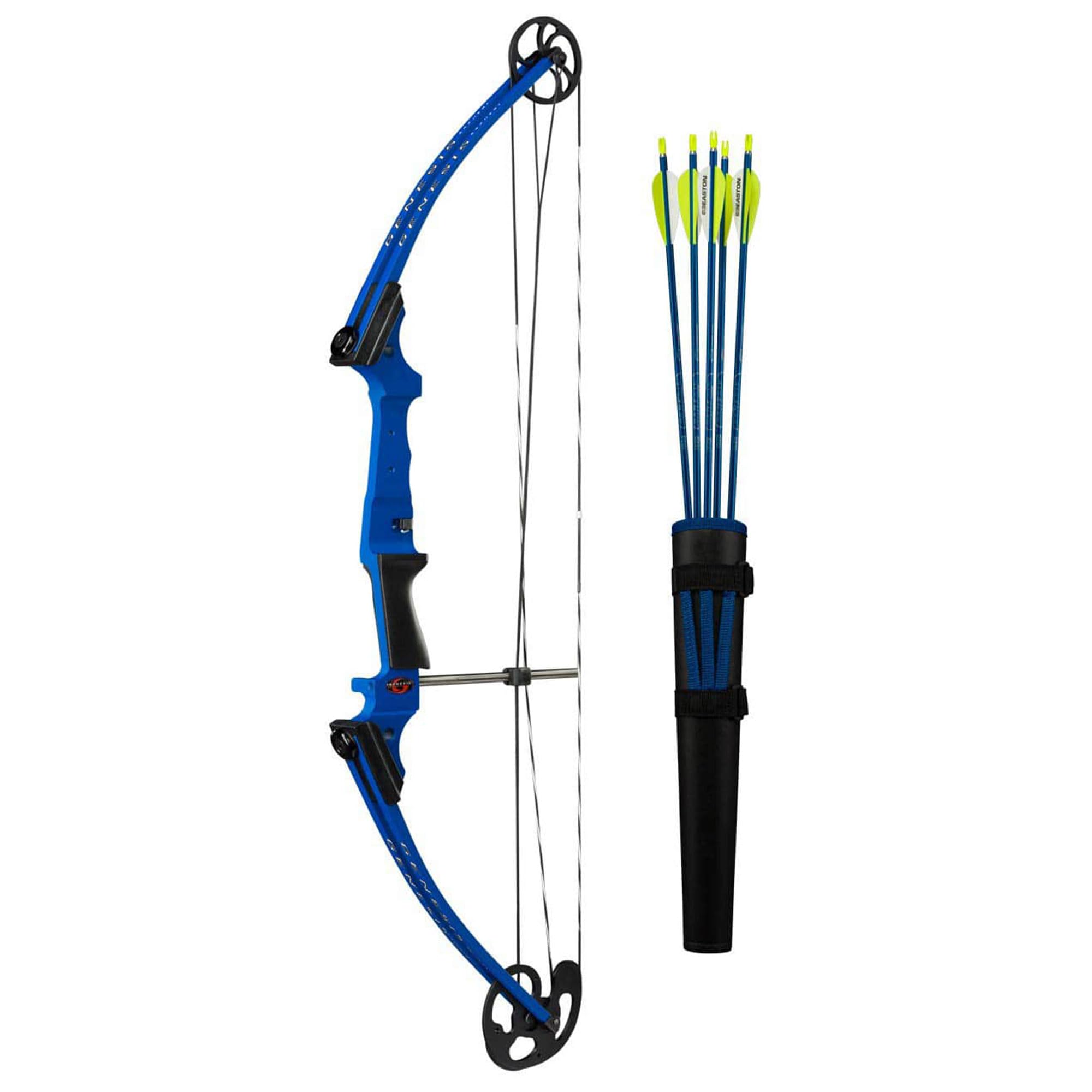 GENESIS Original Compound Bow & Arrow Kit- Draw Hand - Right, Blue