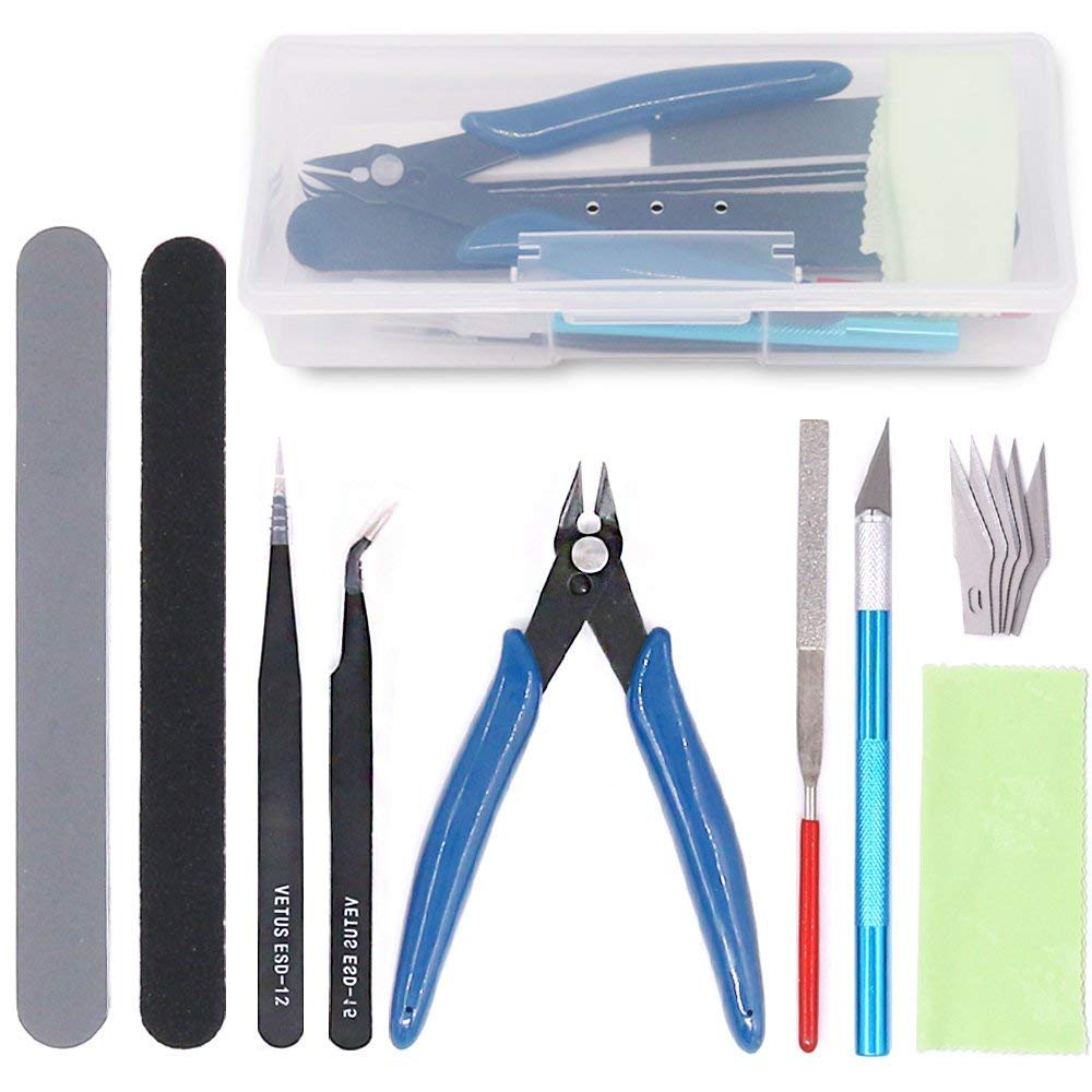Rustark 9Pcs Model Tools Kit Hobby Building Tools Craft Set for Basic Model Building, Repairing and Fixing